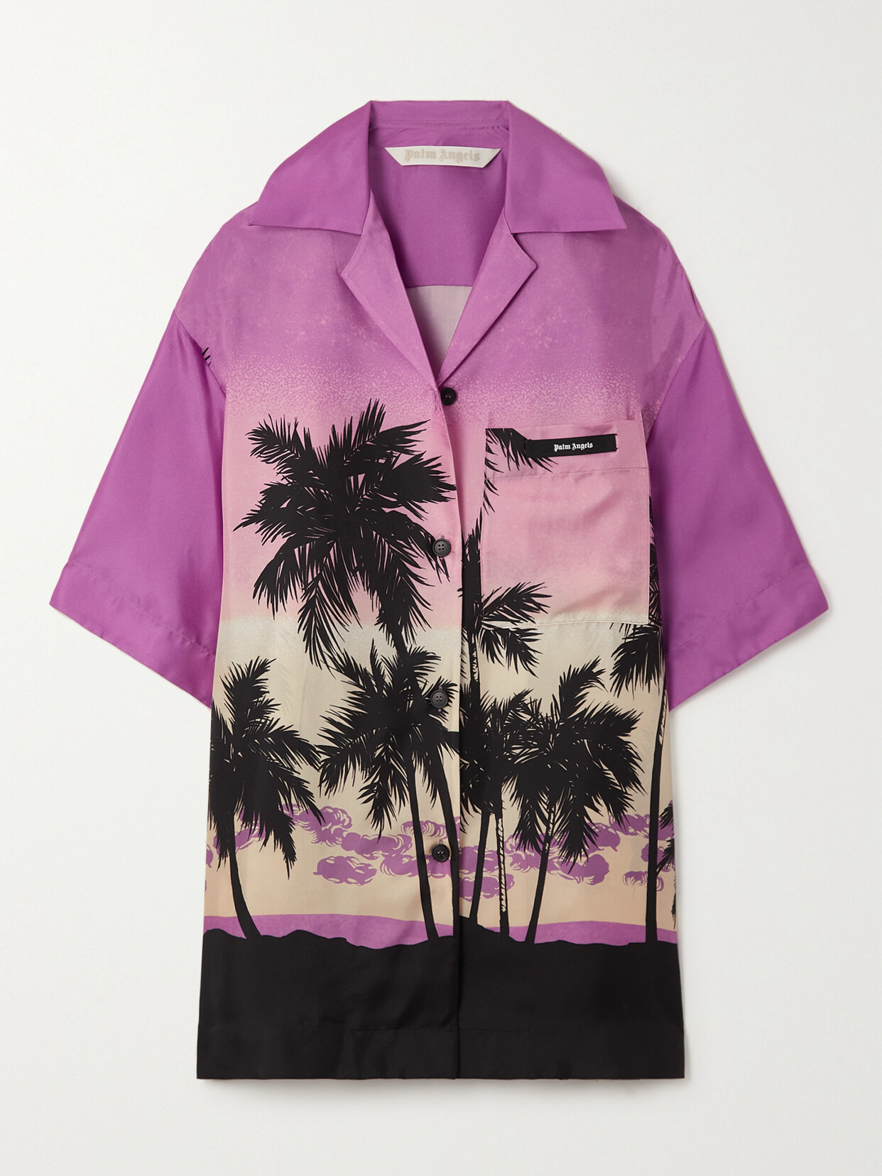 Palm Angels - Printed Silk-twill Shirt - Purple