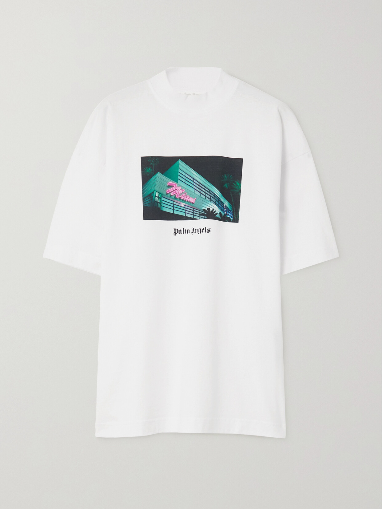 Palm Angels - Miami Printed Cotton-jersey T-shirt - White