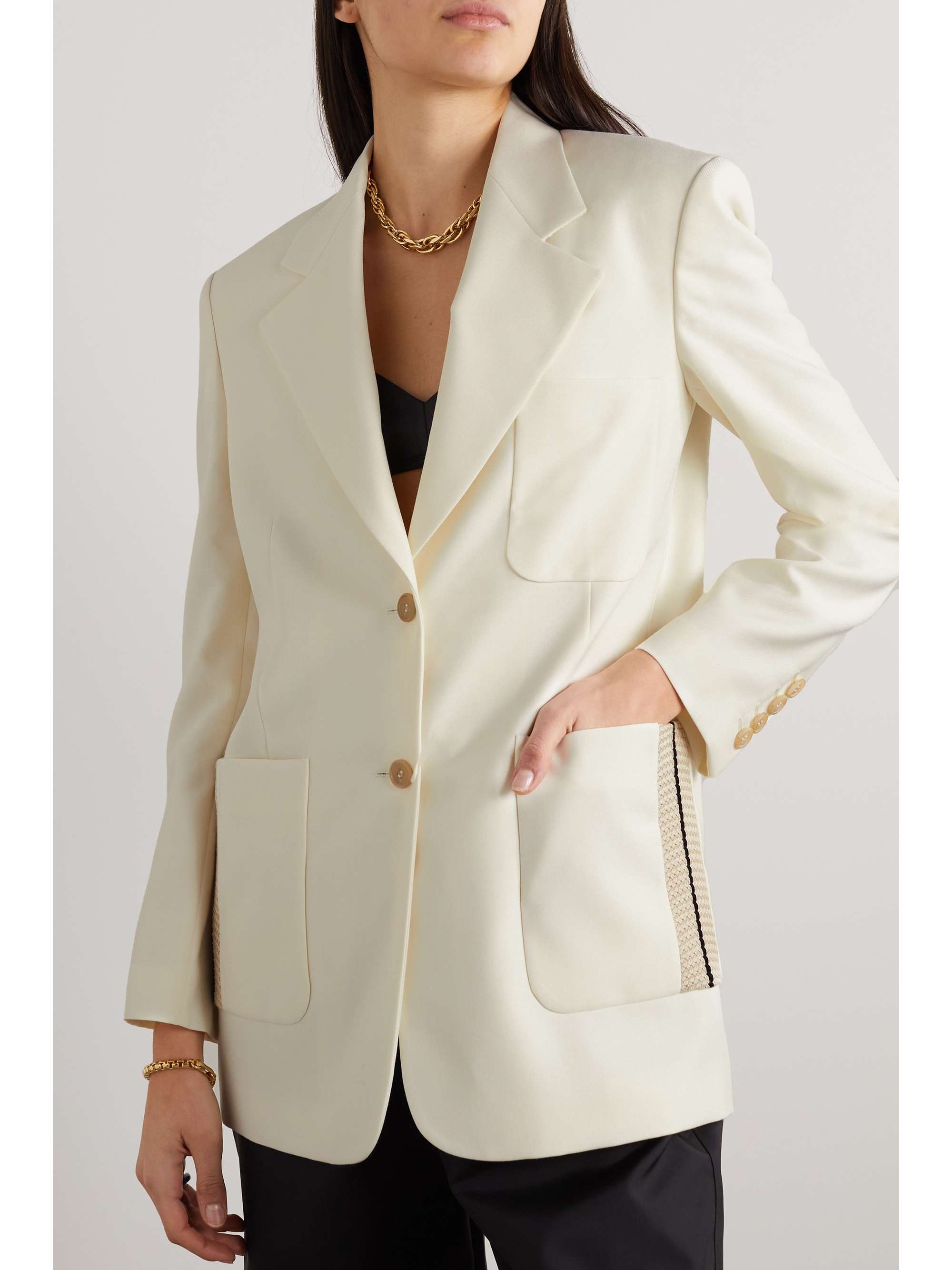 PALM ANGELS Cottonblend twill blazer NETAPORTER