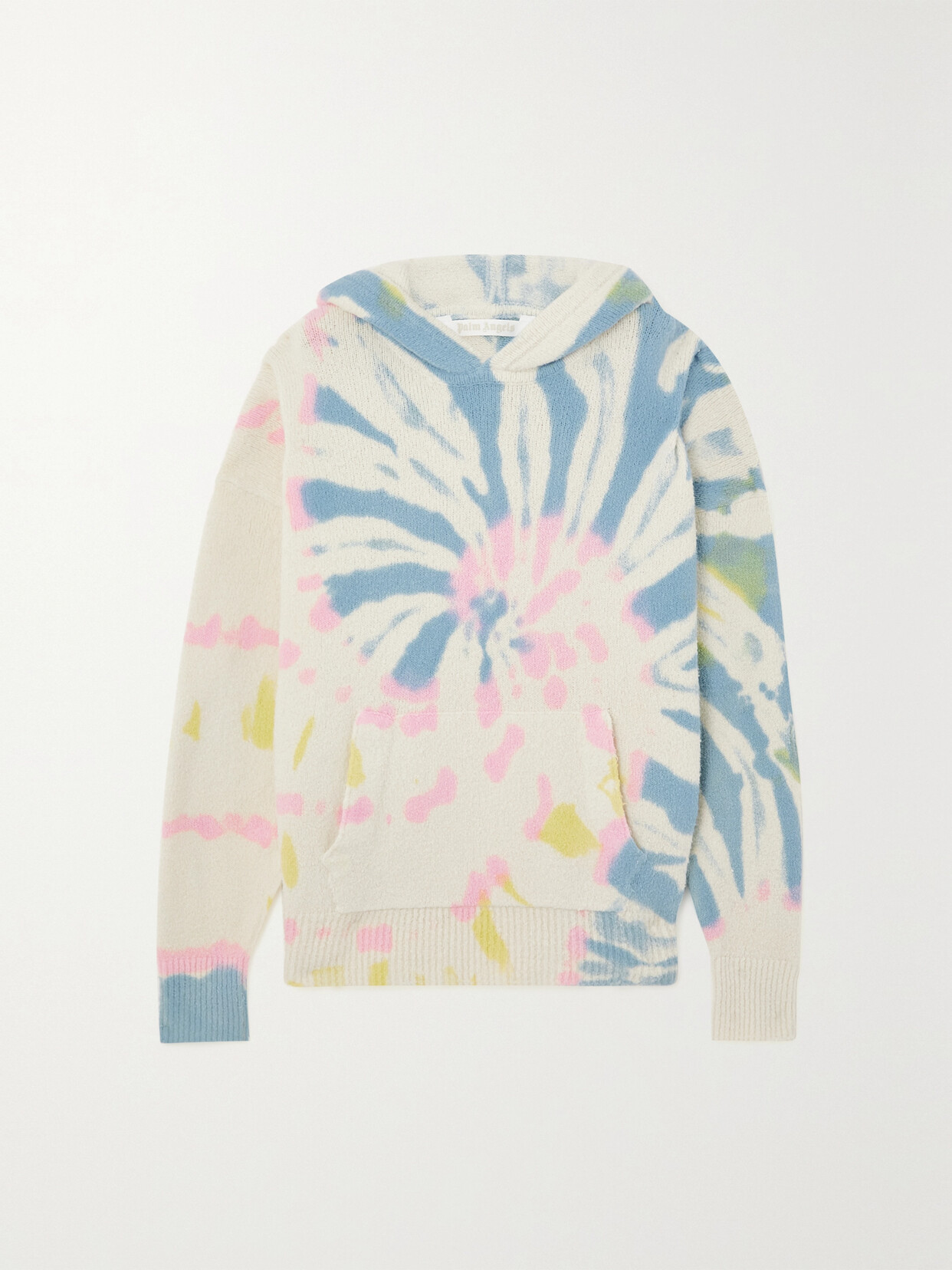 Palm Angels - Tie-dyed Cotton-blend Jersey Hoodie - Neutrals