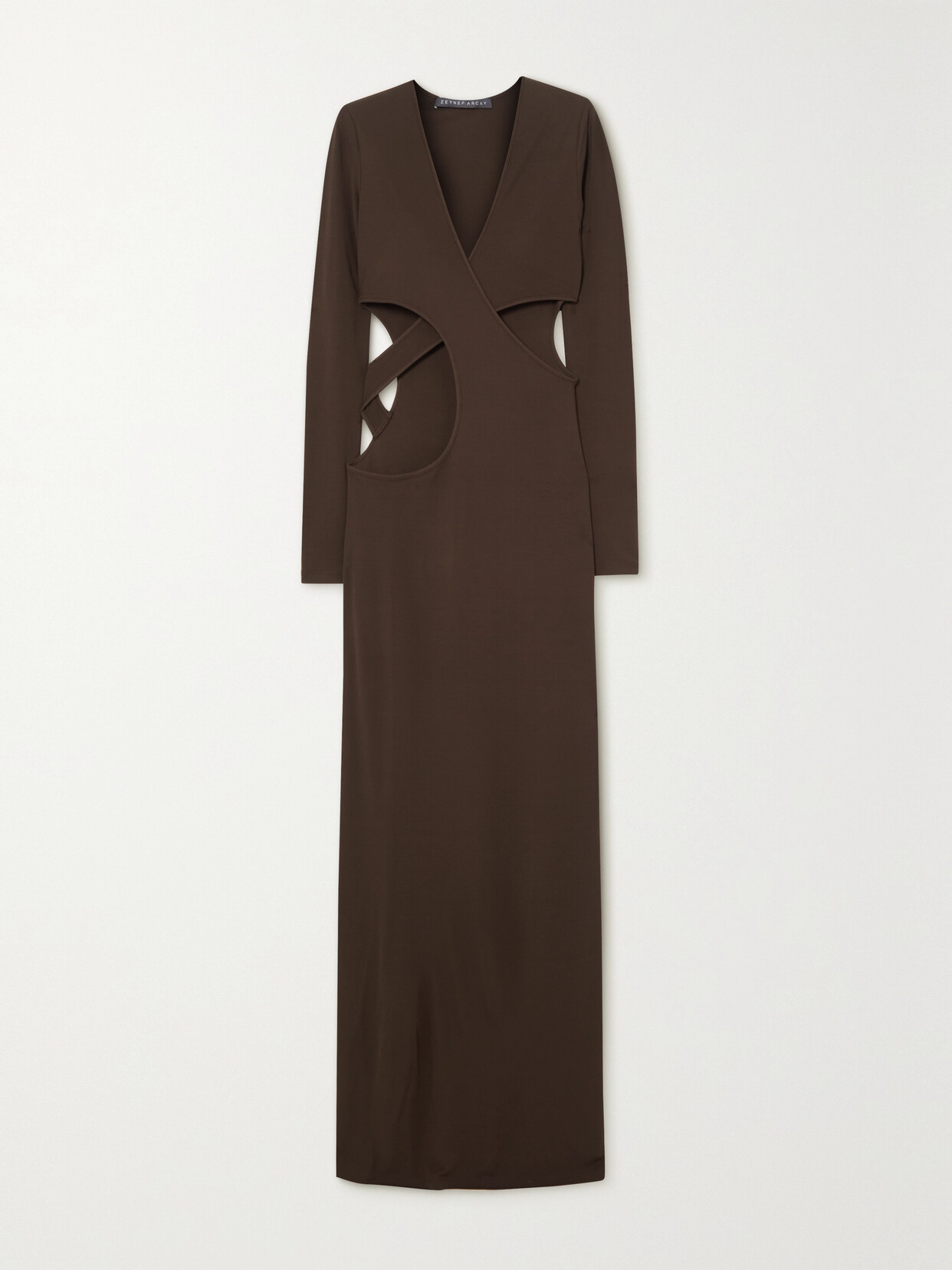 Zeynep Arcay - Asymmetric Cutout Jersey Maxi Dress - Brown