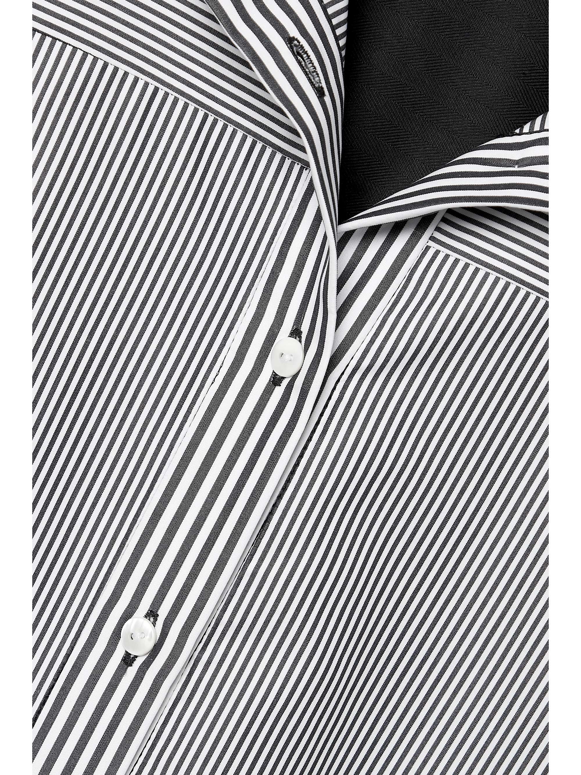 PARTOW Meline paneled striped cotton-poplin mini shirt dress