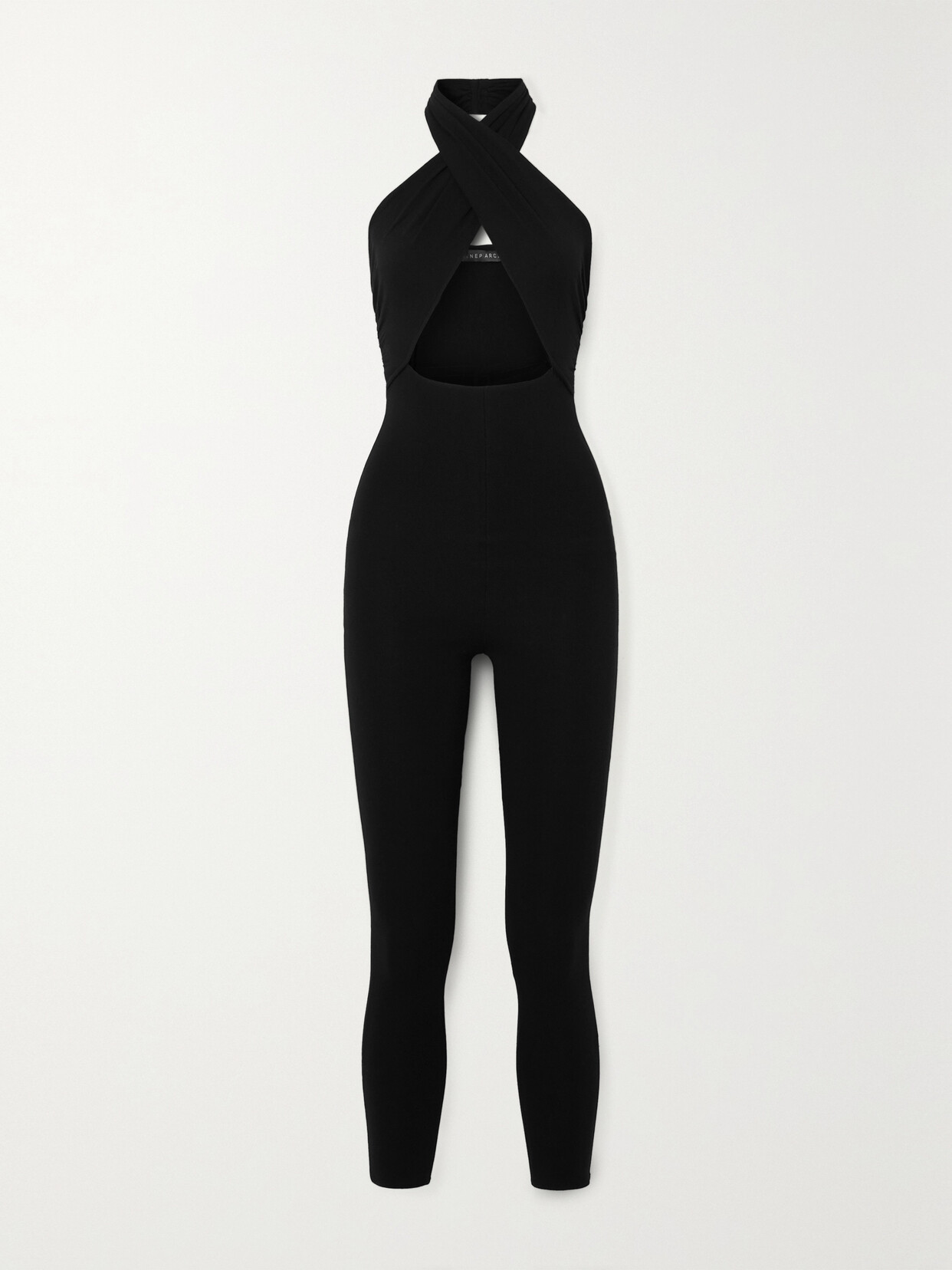 Zeynep Arçay Cutout Stretch-jersey Halterneck Jumpsuit - Black