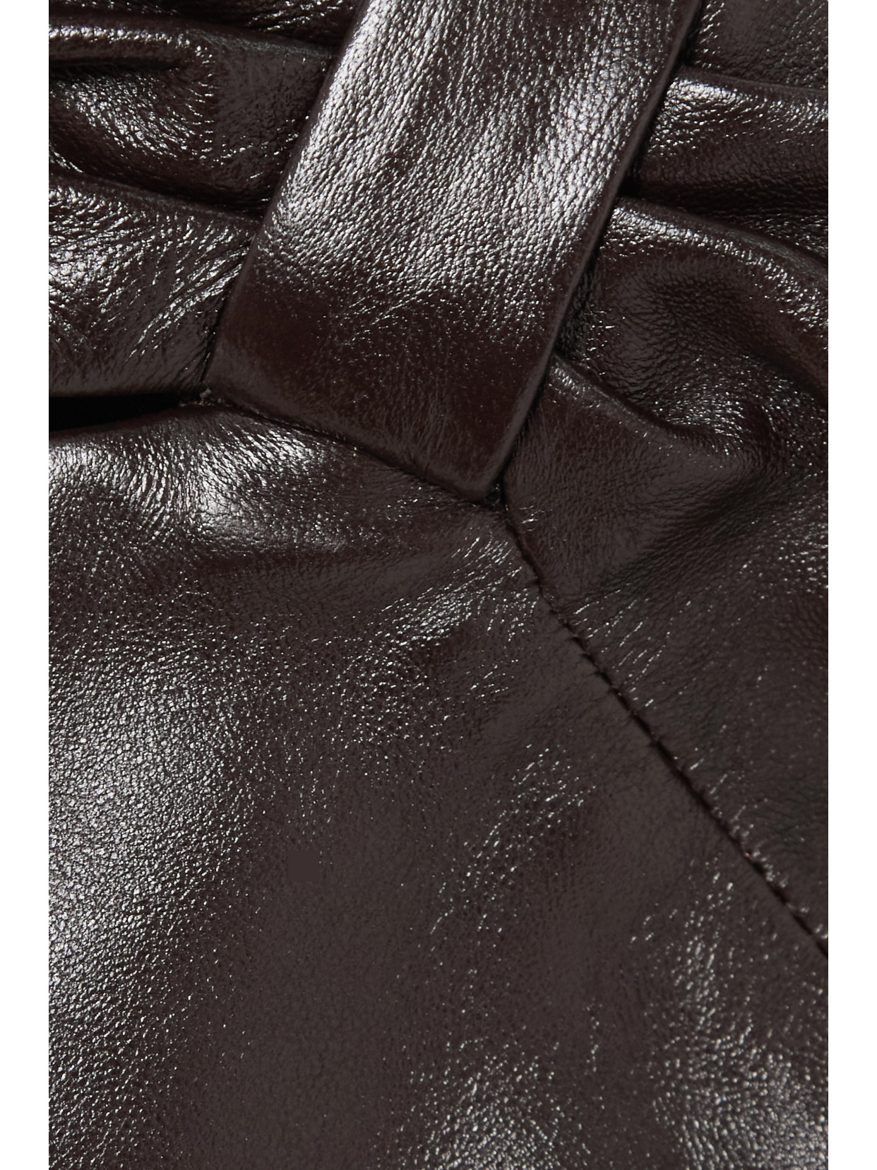 Zeynep Arcay One-shoulder Cutout Leather Mini Dress In Brown