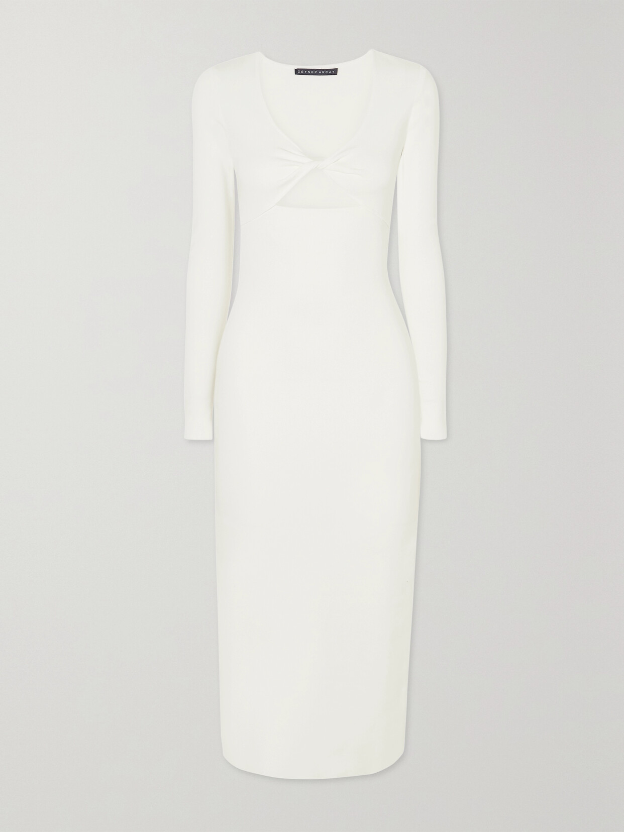 Zeynep Arçay Twist-front Cutout Knitted Midi Dress - White