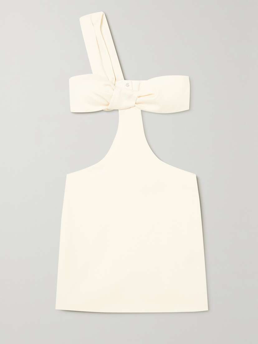 Zeynep Arçay One-shoulder Cutout Wool-blend Mini Dress