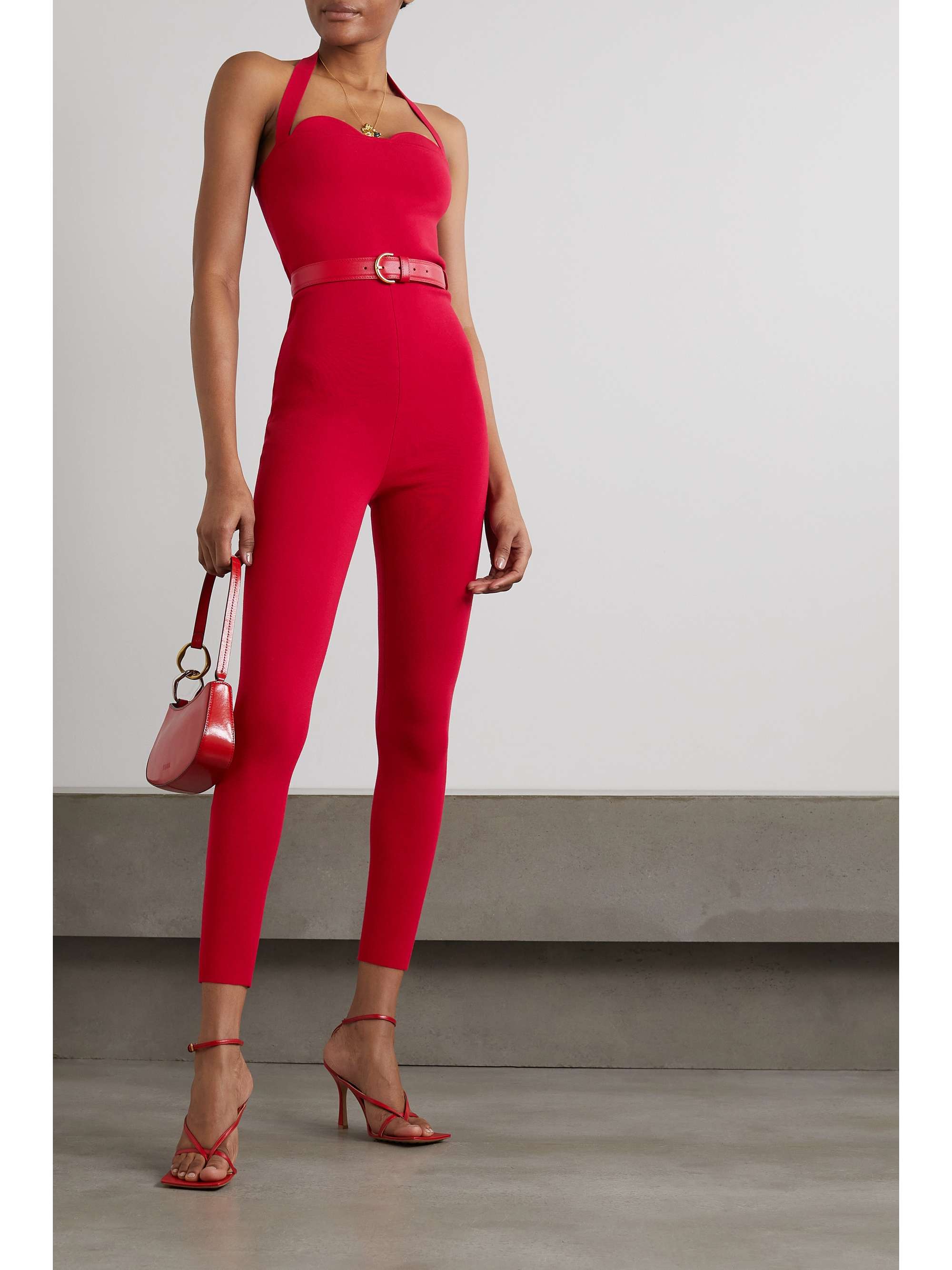 ZEYNEP ARCAY Belted stretch knit jumpsuit NET A PORTER