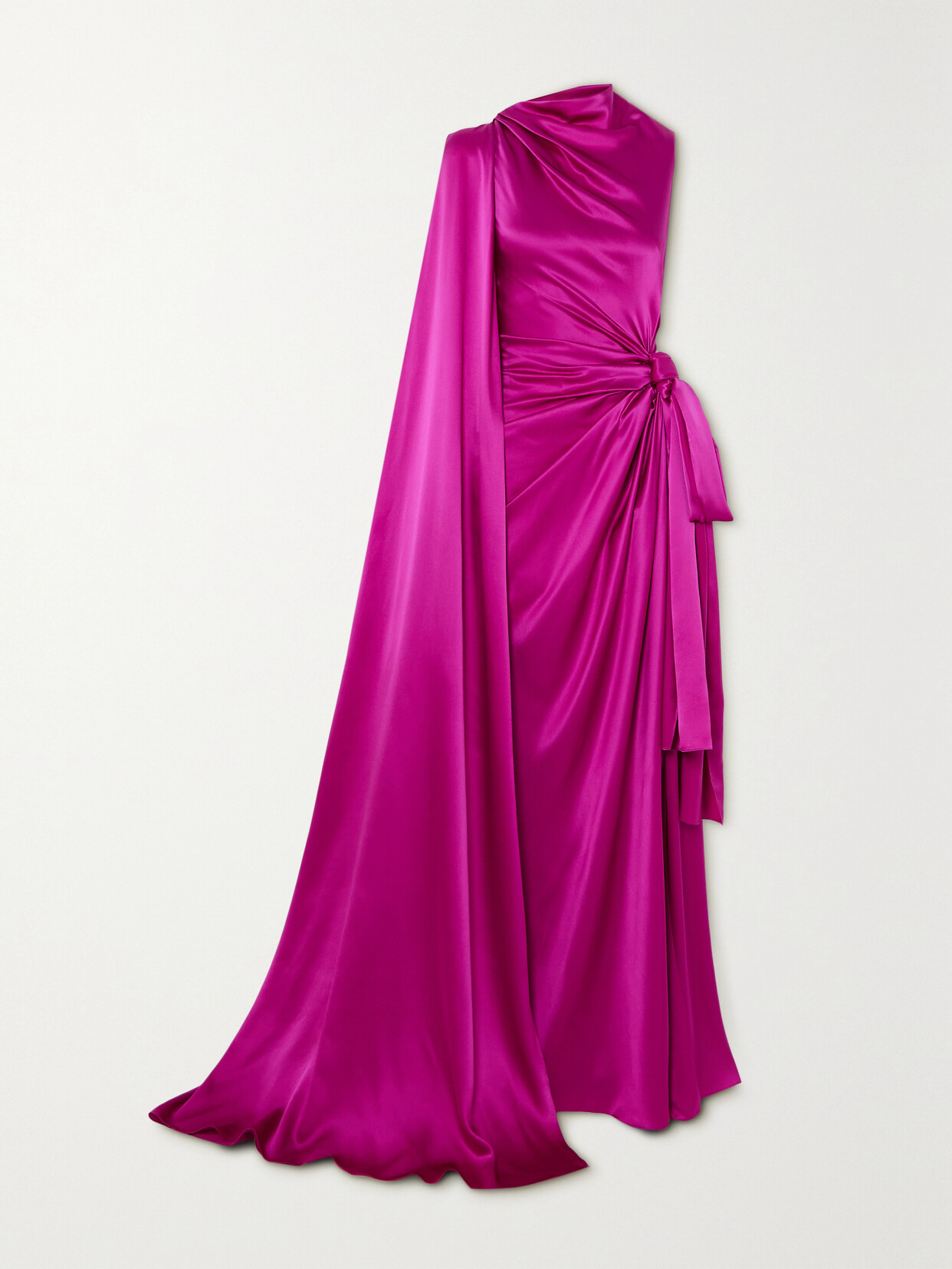 Roksanda - Cape-effect Open-back Draped Silk-satin Maxi Gown - Purple