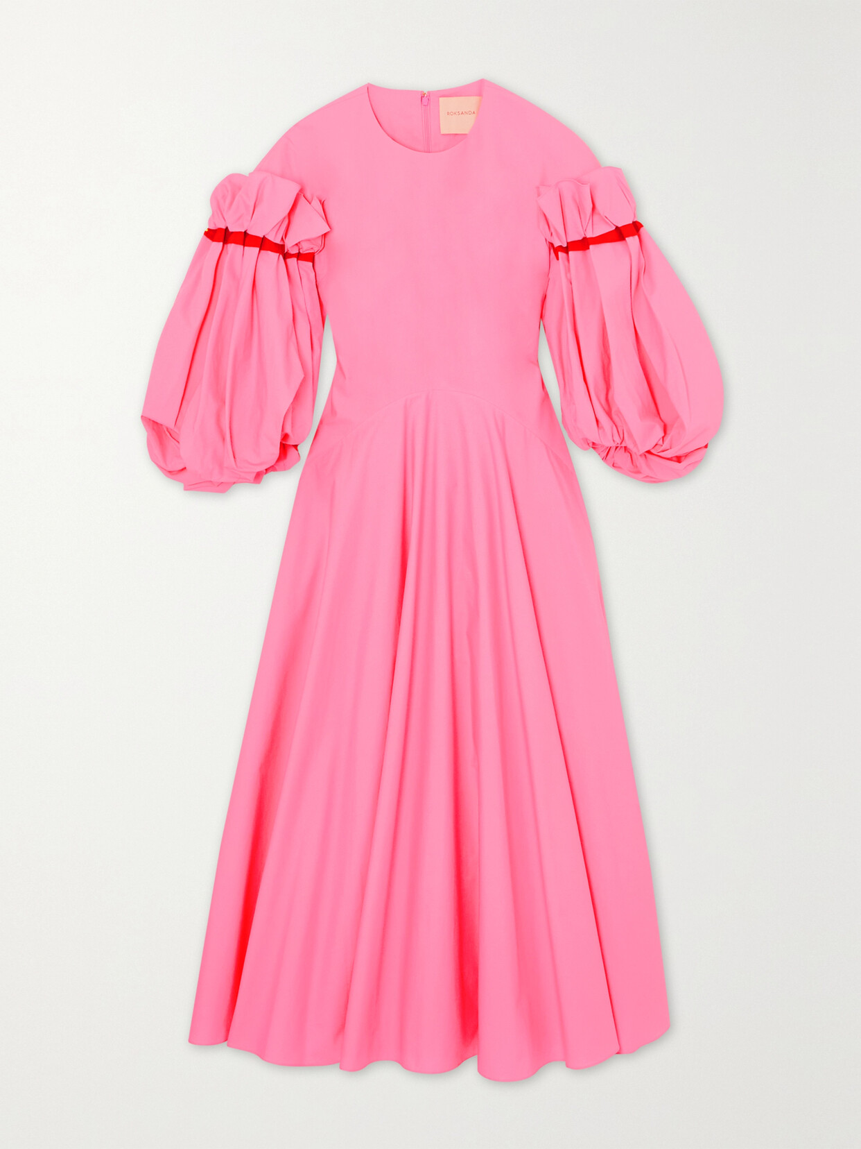 Roksanda - Gathered Cotton-poplin Midi Dress - Pink