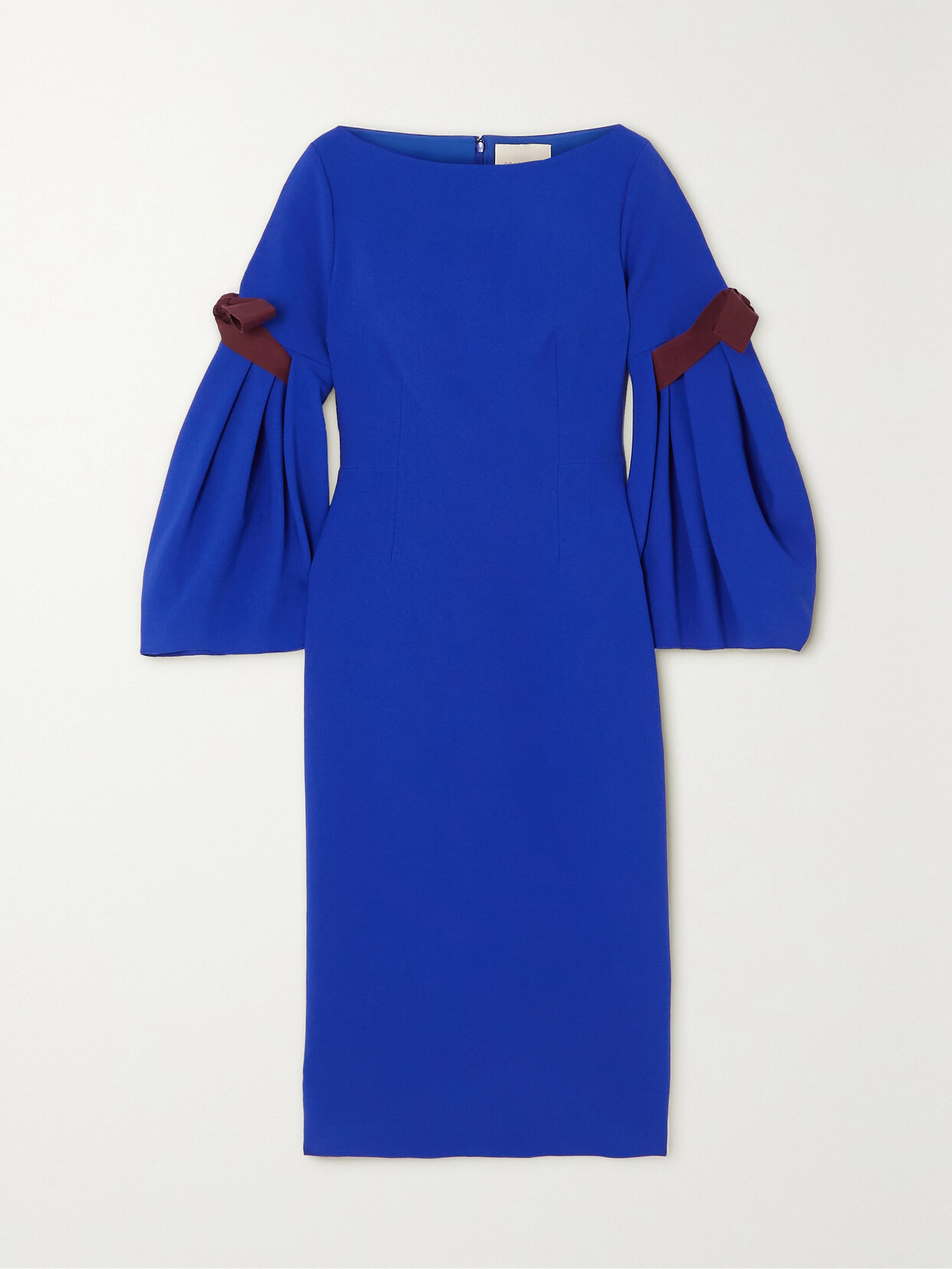 Roksanda Bow-sleeve Crepe Midi Dress In Persian Blue