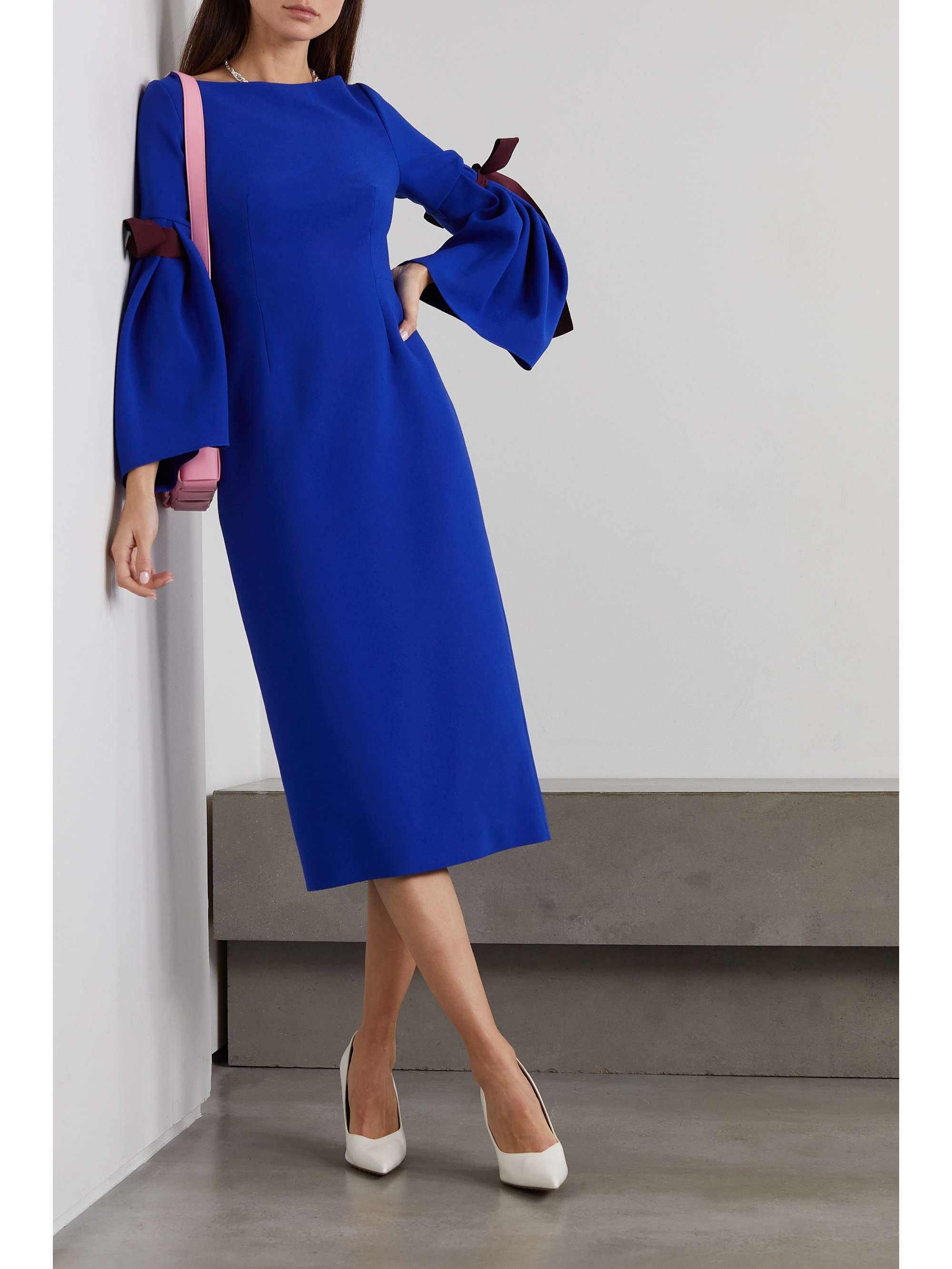 ROKSANDA Calispi bow embellished crepe midi dress NET A PORTER