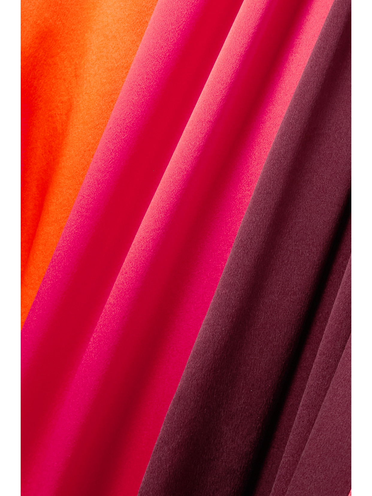 ROKSANDA FIAMMA COLOR-BLOCK SILK-SATIN MIDI DRESS