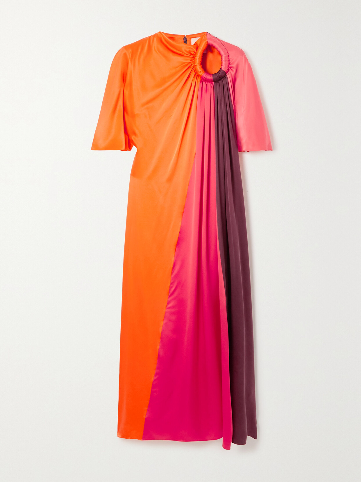 Roksanda Fiamma Color-block Silk-satin Midi Dress In Red