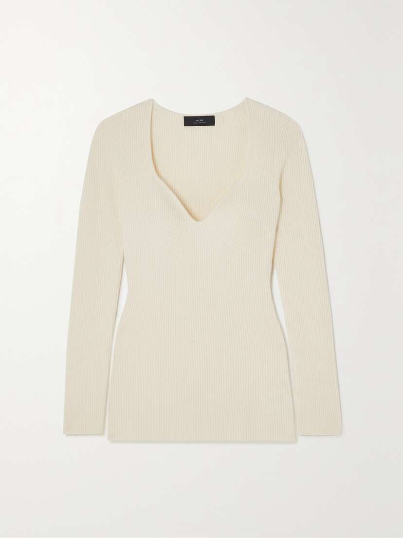 Arch4 Amirah Ribbed Organic Cashmere Sweater