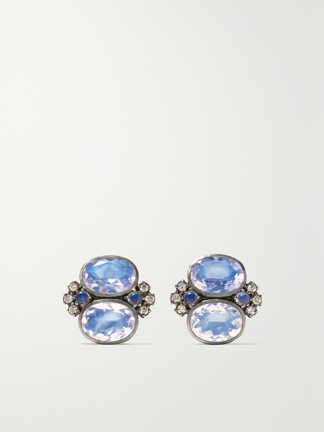 Larkspur & Hawk Luzia Dama Rhodium-dipped Sterling Silver Multi-stone Earrings