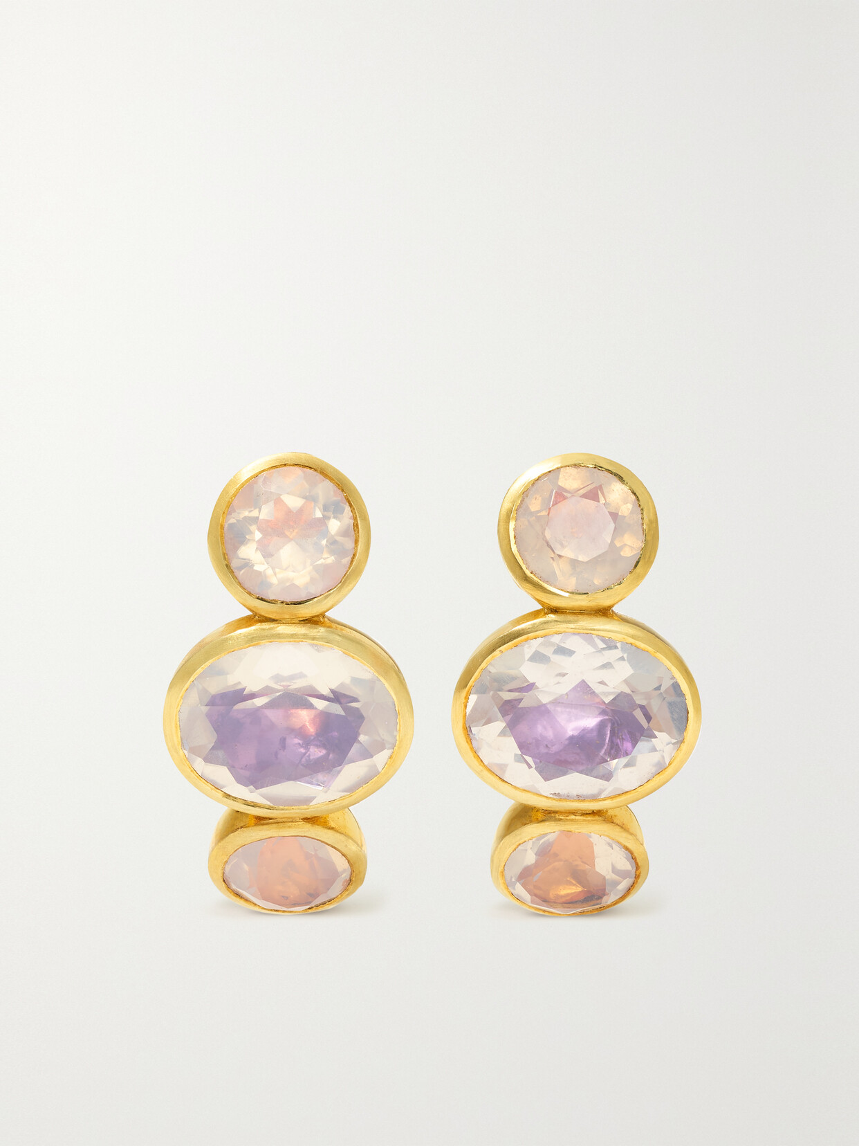 Larkspur & Hawk Luzia 14-karat Gold Quartz Earrings