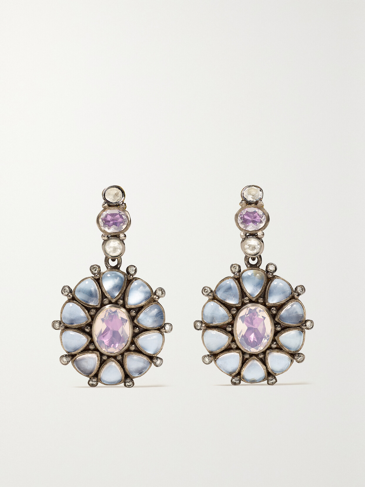 Larkspur & Hawk Luzia Princesa Rhodium-dipped Multi-stone Earrings