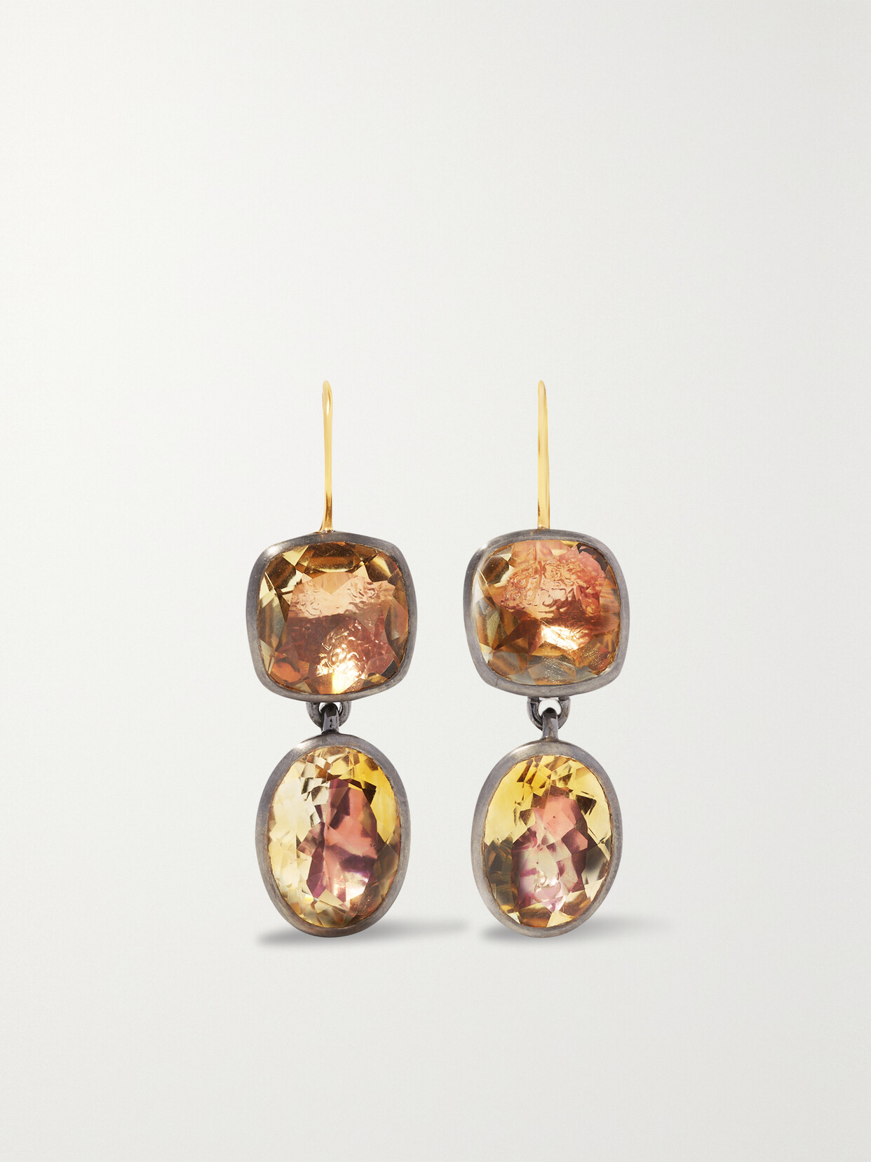 Larkspur & Hawk Luzia Rhodium-dipped Citrine Earrings
