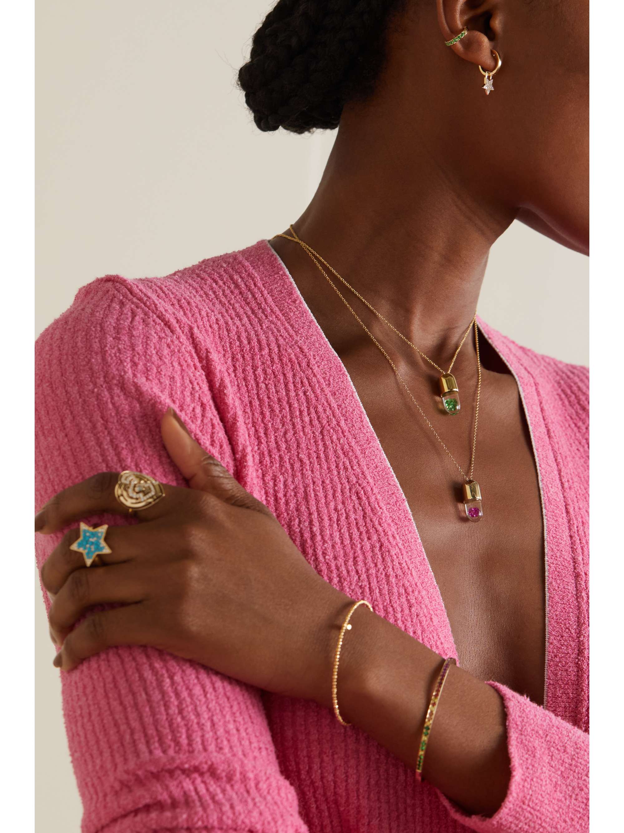 ROBINSON PELHAM Mini Elixir of Love 18-karat gold sapphire necklace