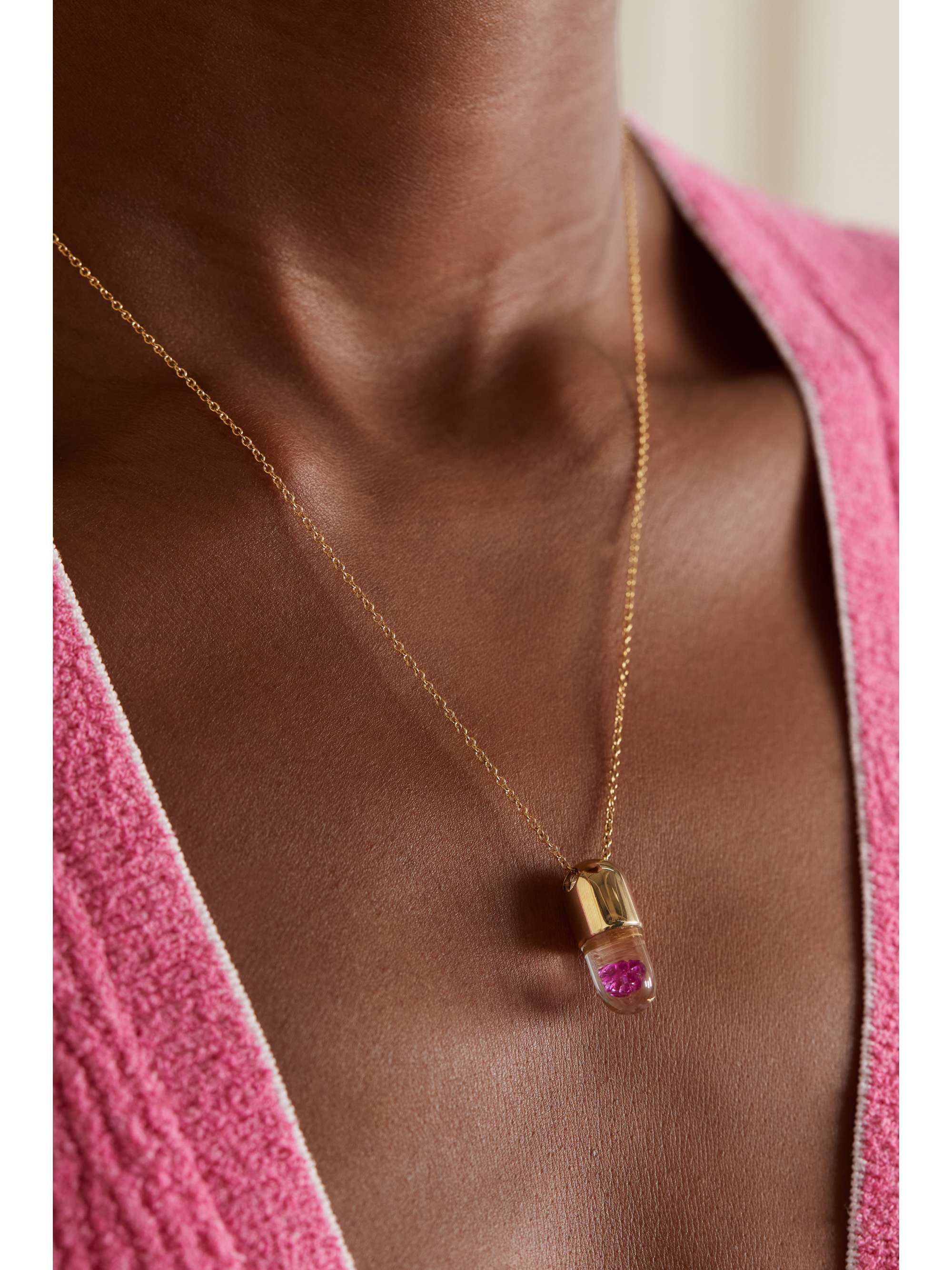 ROBINSON PELHAM Mini Elixir of Love 18-karat gold sapphire necklace