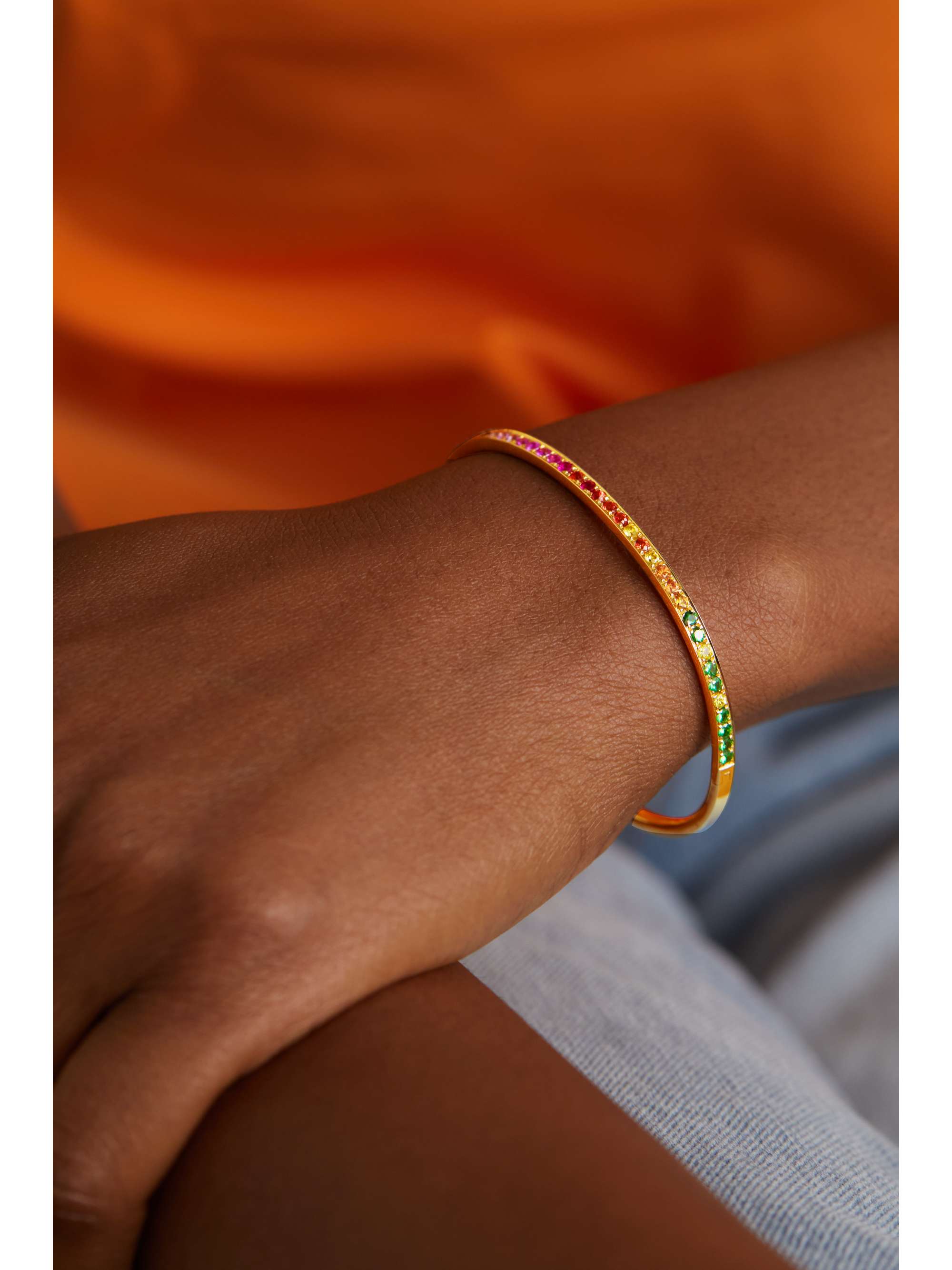 ROBINSON PELHAM Uno 18-karat gold multi-stone bangle