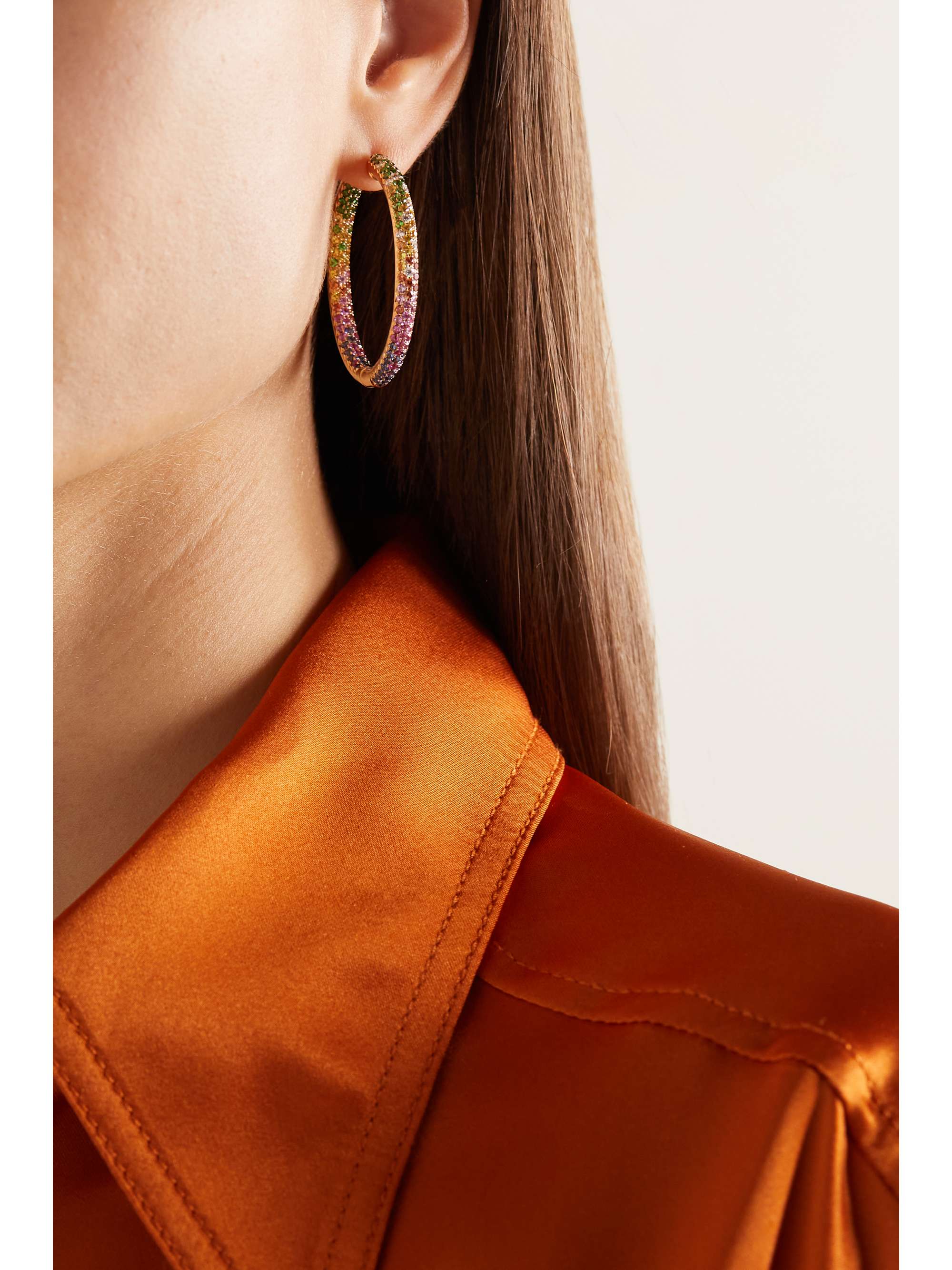 ROBINSON PELHAM Disco 18-karat gold multi-stone hoop