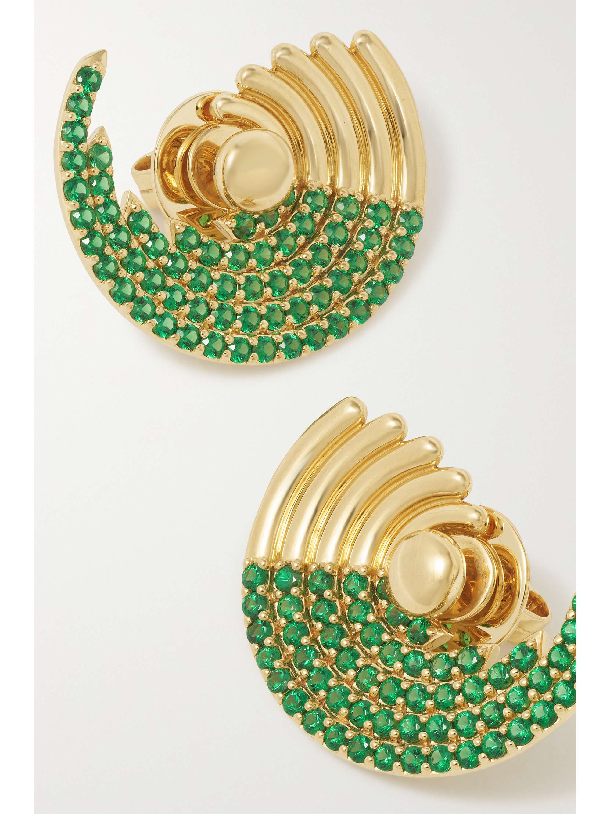ROBINSON PELHAM Zouk Large 18-karat gold tsavorite earrings
