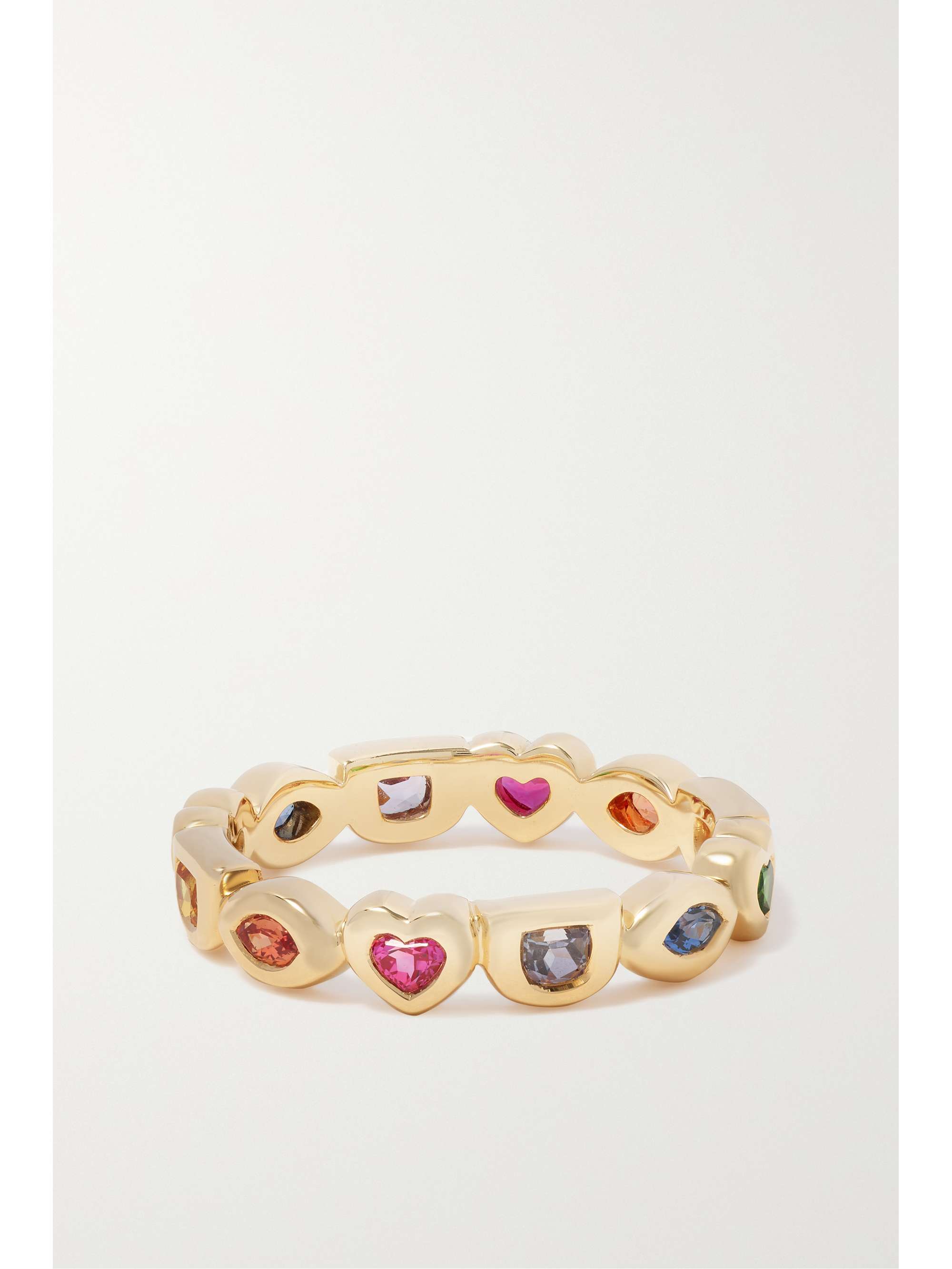 ROBINSON PELHAM Mini Eye Love U 18-karat gold, sapphire and tsavorite ring