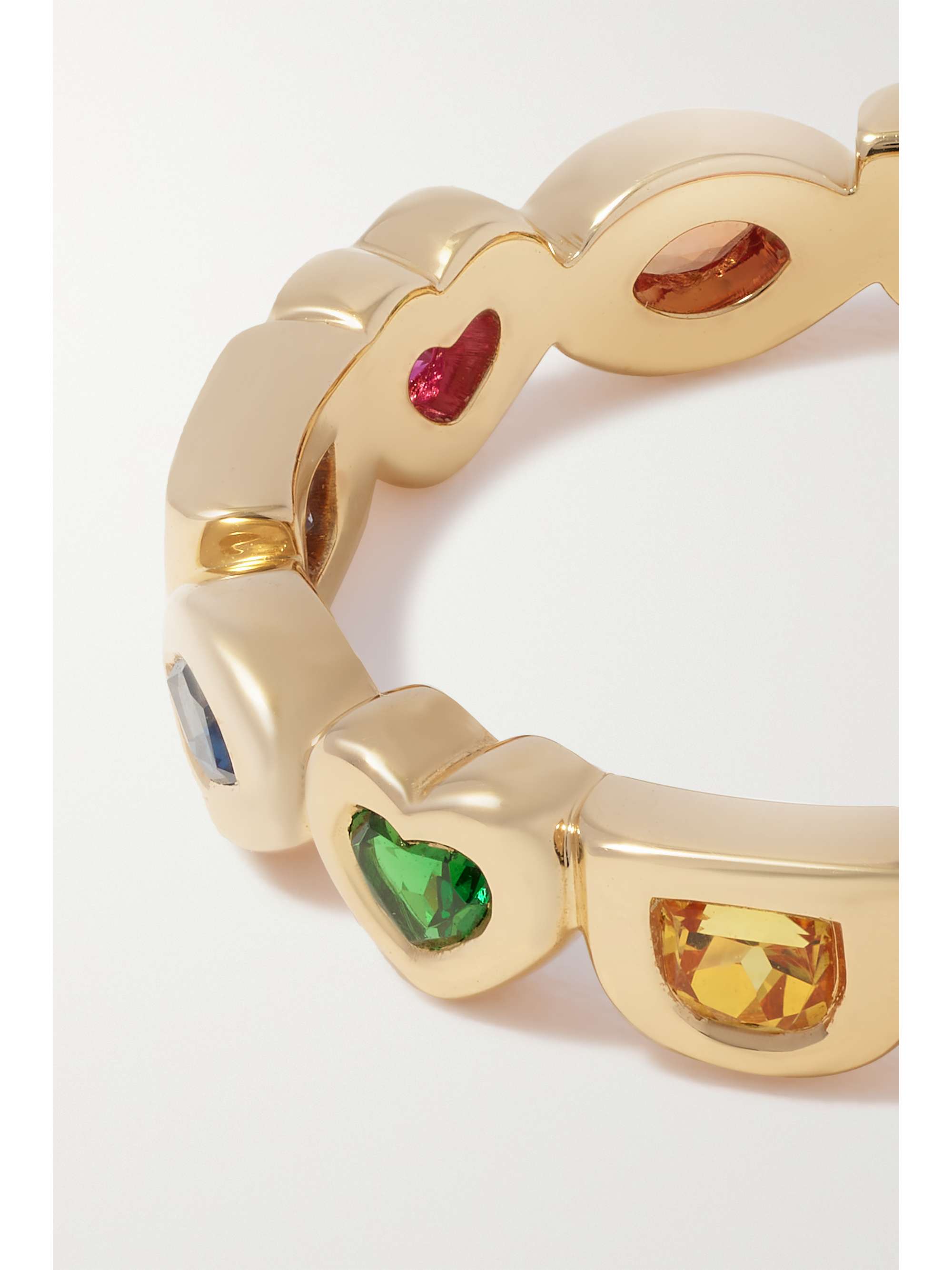 ROBINSON PELHAM Mini Eye Love U 18-karat gold, sapphire and tsavorite ring