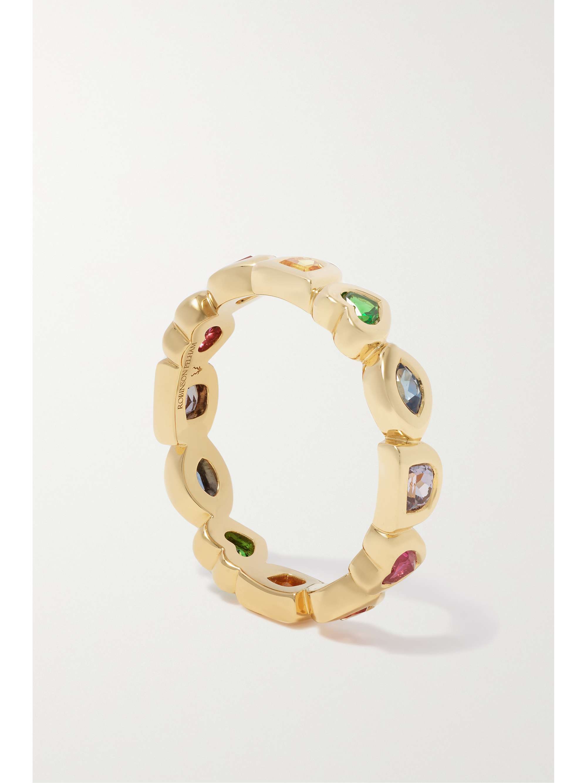 ROBINSON PELHAM Mini Eye Love U 18-karat gold, sapphire and tsavorite ring