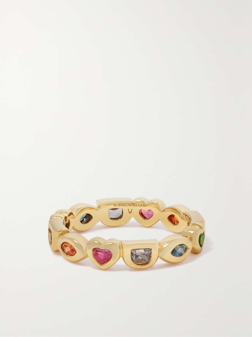 Robinson Pelham Mini Eye Love U 18-karat Gold, Sapphire And Tsavorite Ring