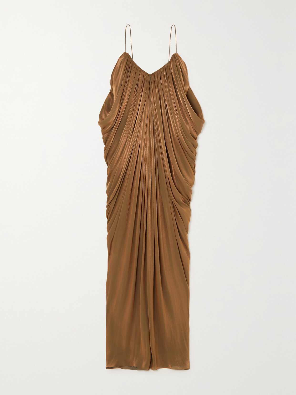 Halpern - Draped Lamé Maxi Dress - Metallic