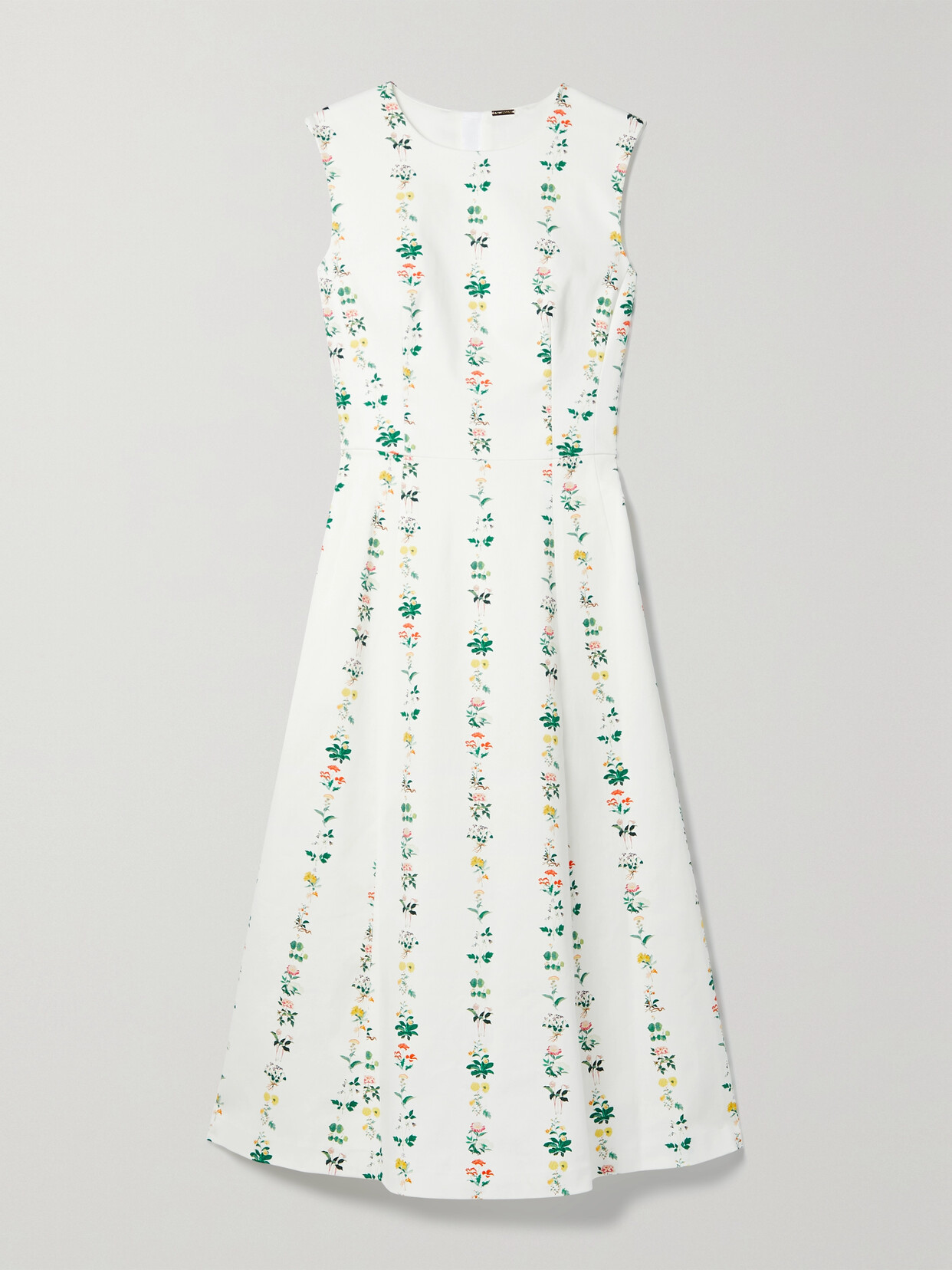 Adam Lippes - Floral-print Cotton-blend Twill Midi Dress - White