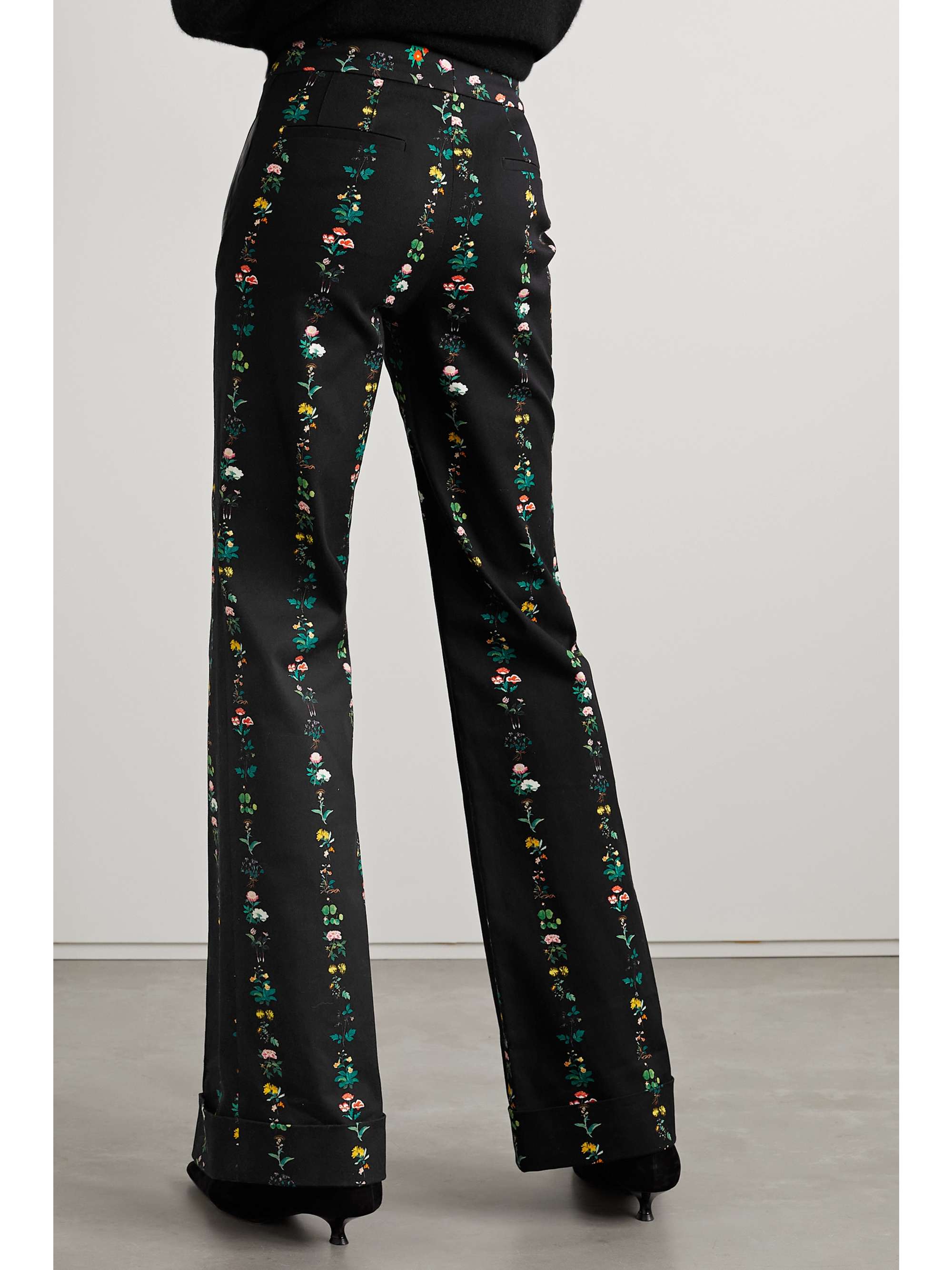 ADAM LIPPES Deeda floral-print cotton-blend twill straight-leg pants
