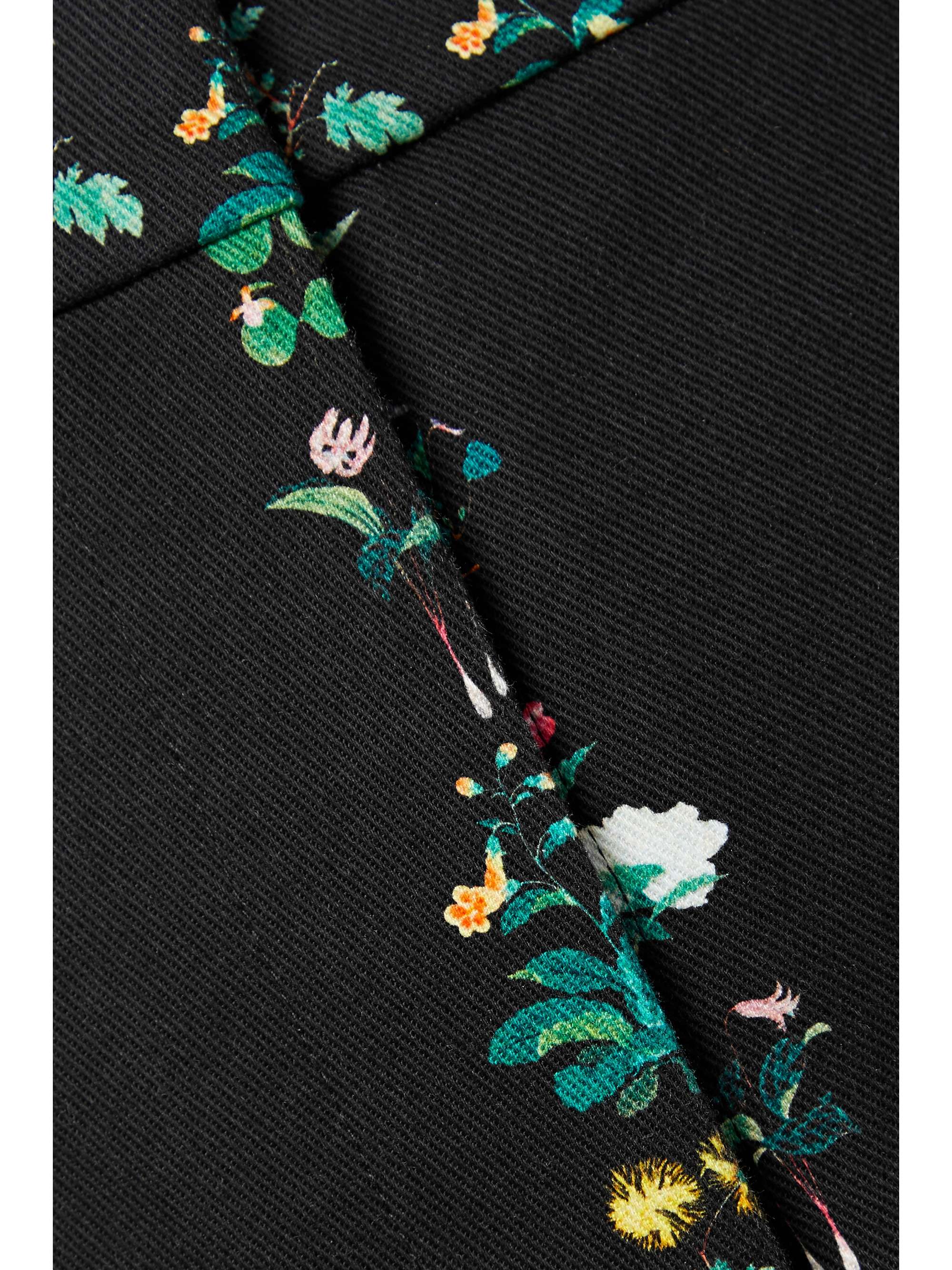 ADAM LIPPES Deeda floral-print cotton-blend twill straight-leg pants