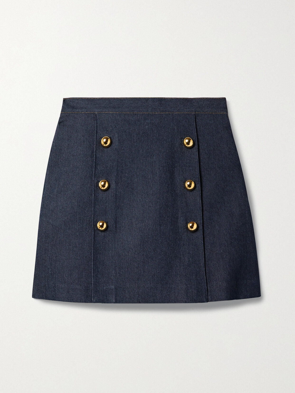 Adam Lippes Embellished Denim Mini Skirt - Blue