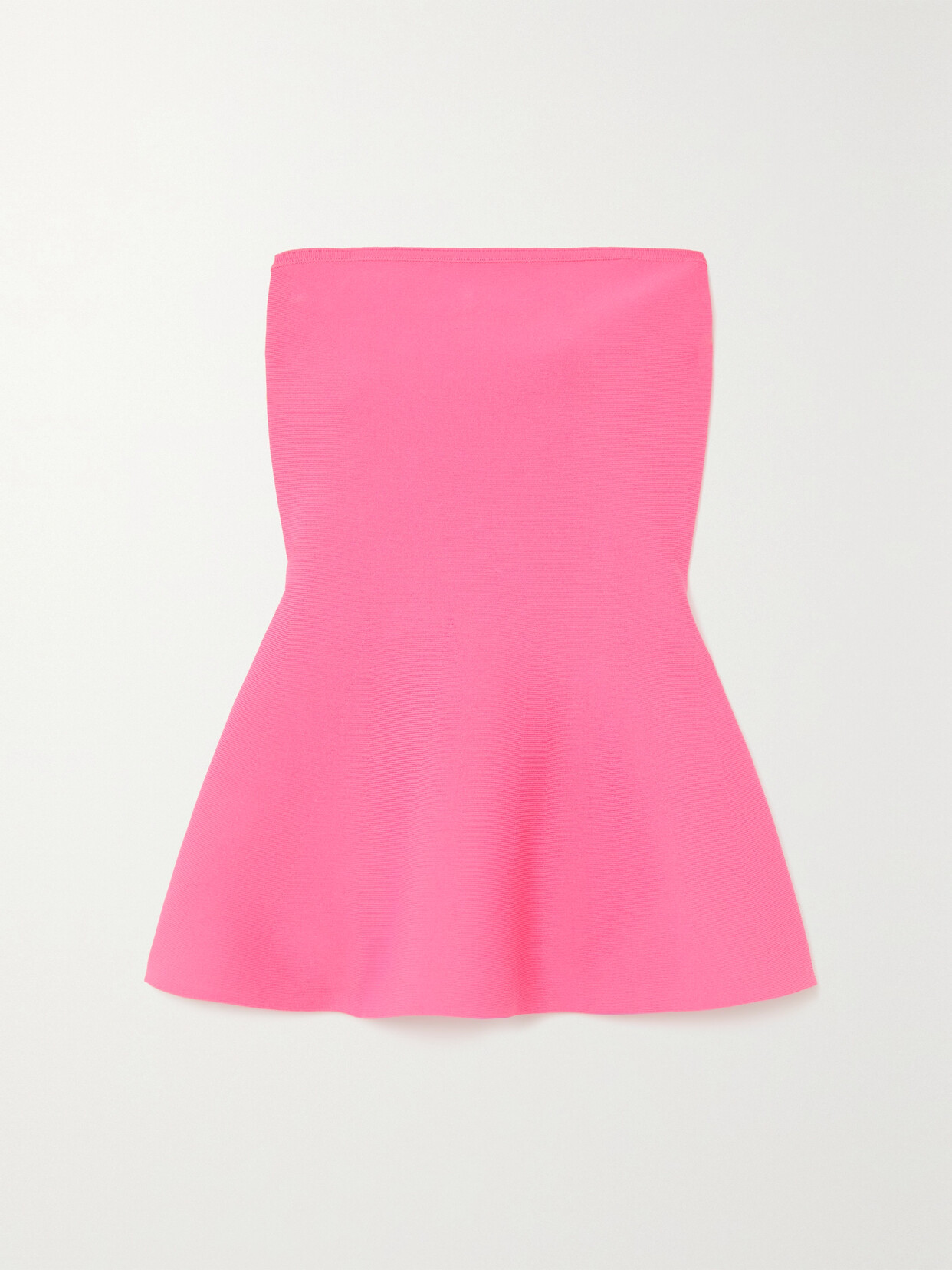 Adam Lippes - Strapless Recycled-knit Peplum Top - Pink