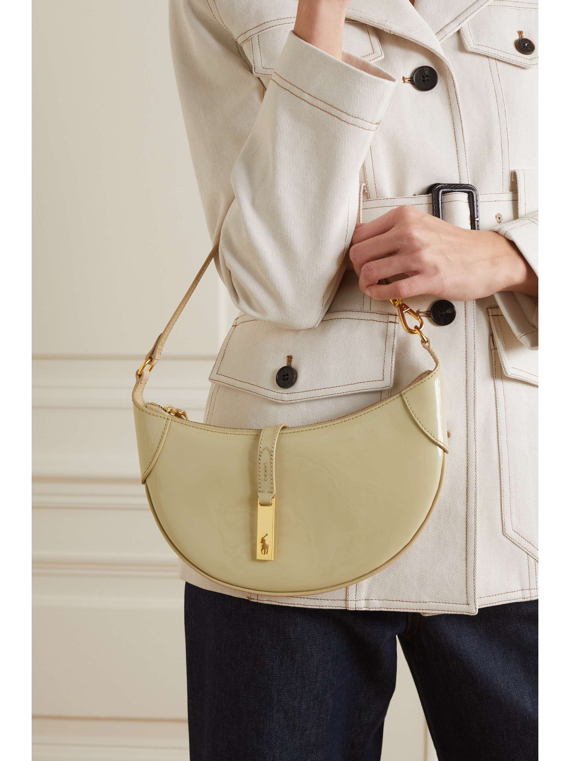 POLO RALPH LAUREN mini patent-leather shoulder bag | NET-A-PORTER