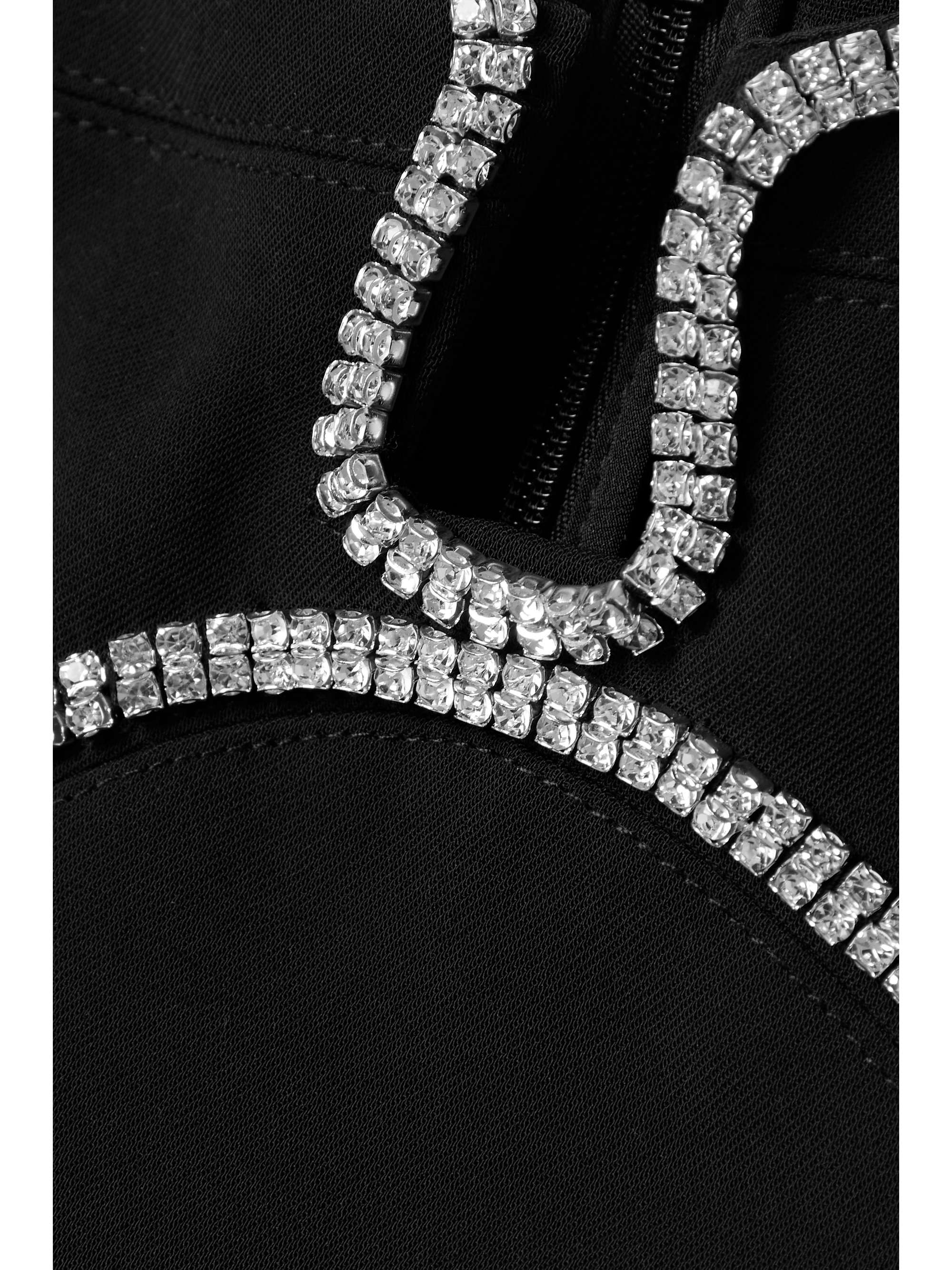 SELF-PORTRAIT Crystal-embellished crepe mini dress