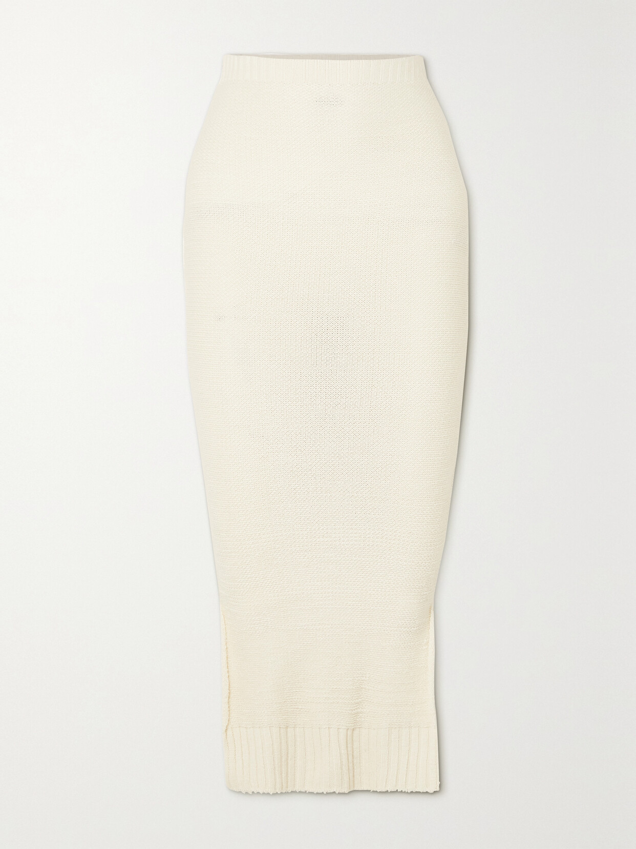 Maisoncléo Josee Cotton And Cashmere-blend Midi Skirt In Ivory