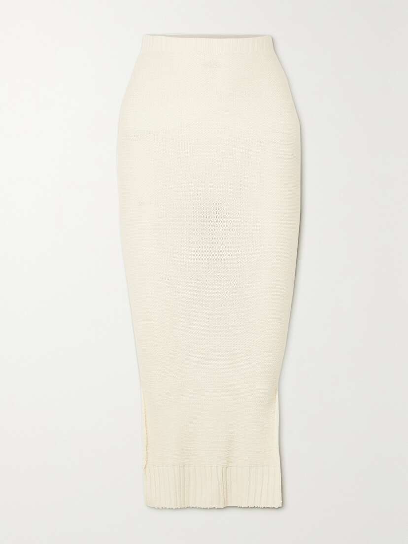 MAISON CLÉO Josee Cotton And Cashmere-blend Midi Skirt