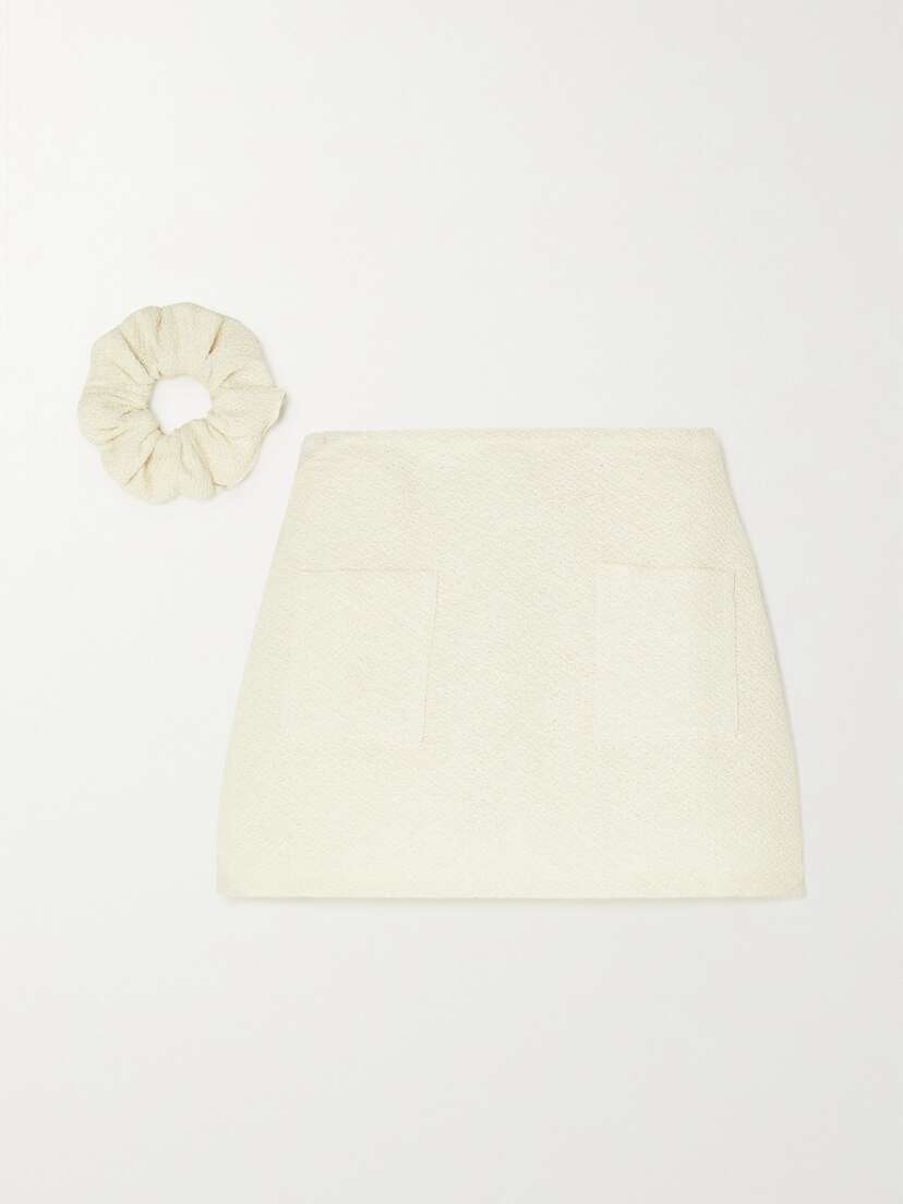 MAISON CLÉO Antonia Cotton-tweed Mini Skirt