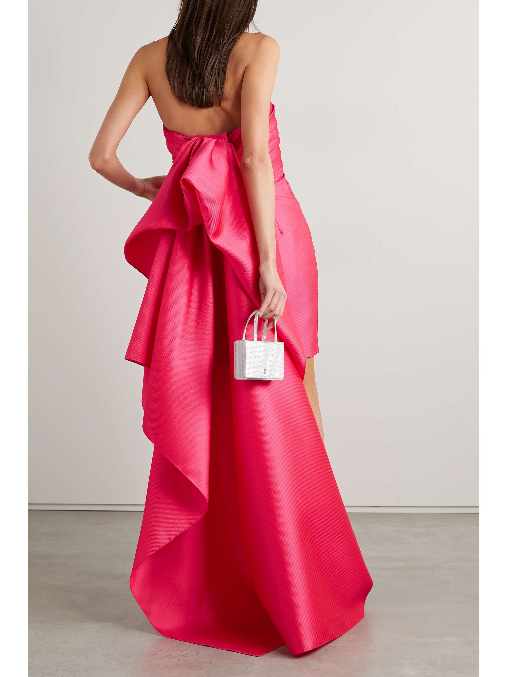 REEM ACRA Convertible strapless mikado-piqué mini dress