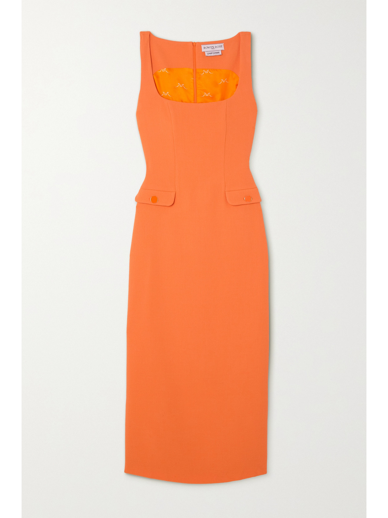 Rowen Rose - Wool-crepe Midi Dress - Orange