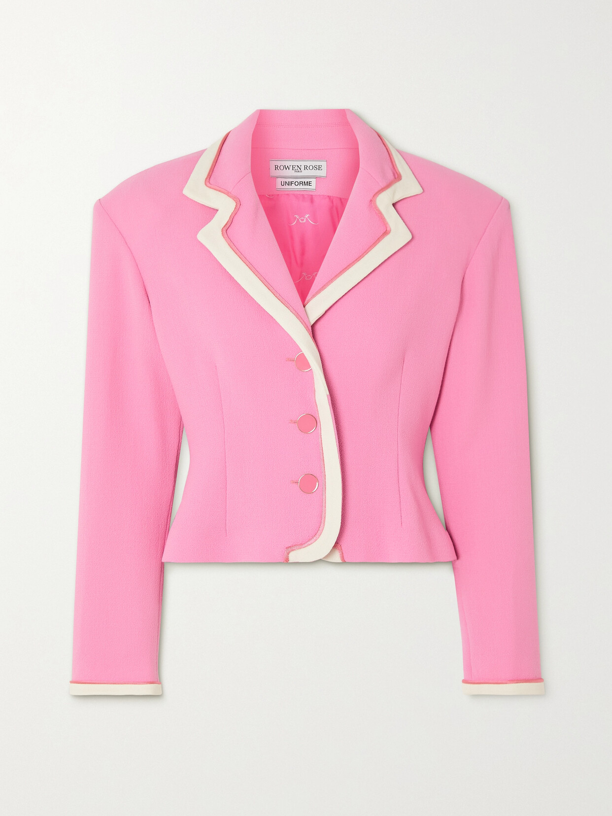 Rowen Rose Two-tone Wool-crepe Blazer - Pink