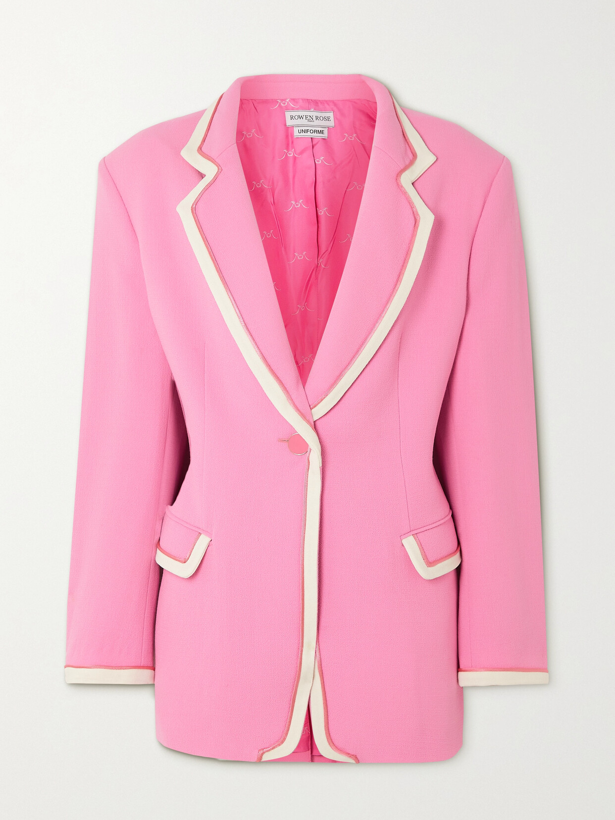 Rowen Rose Oversized Two-tone Wool-crepe Blazer - Pink