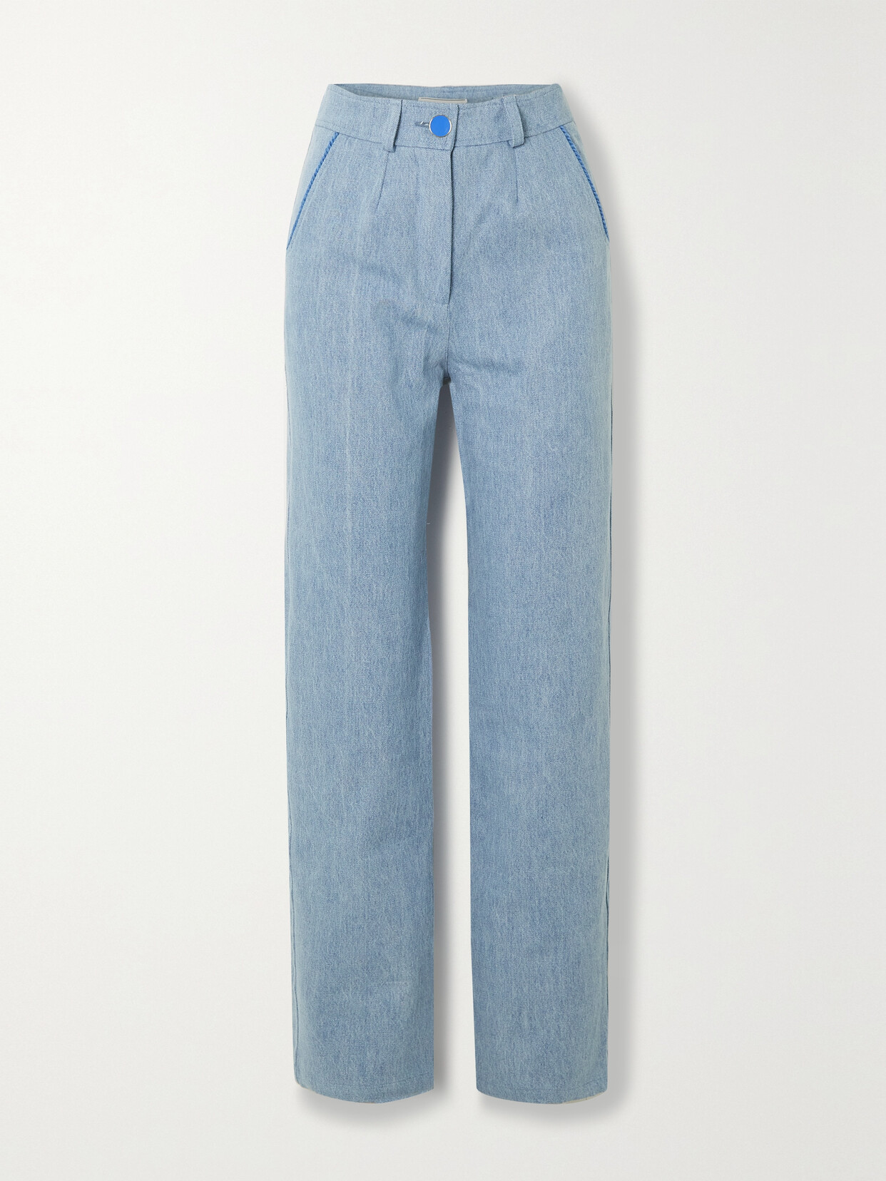 Rowen Rose Mid-rise Straight-leg Jeans - Blue