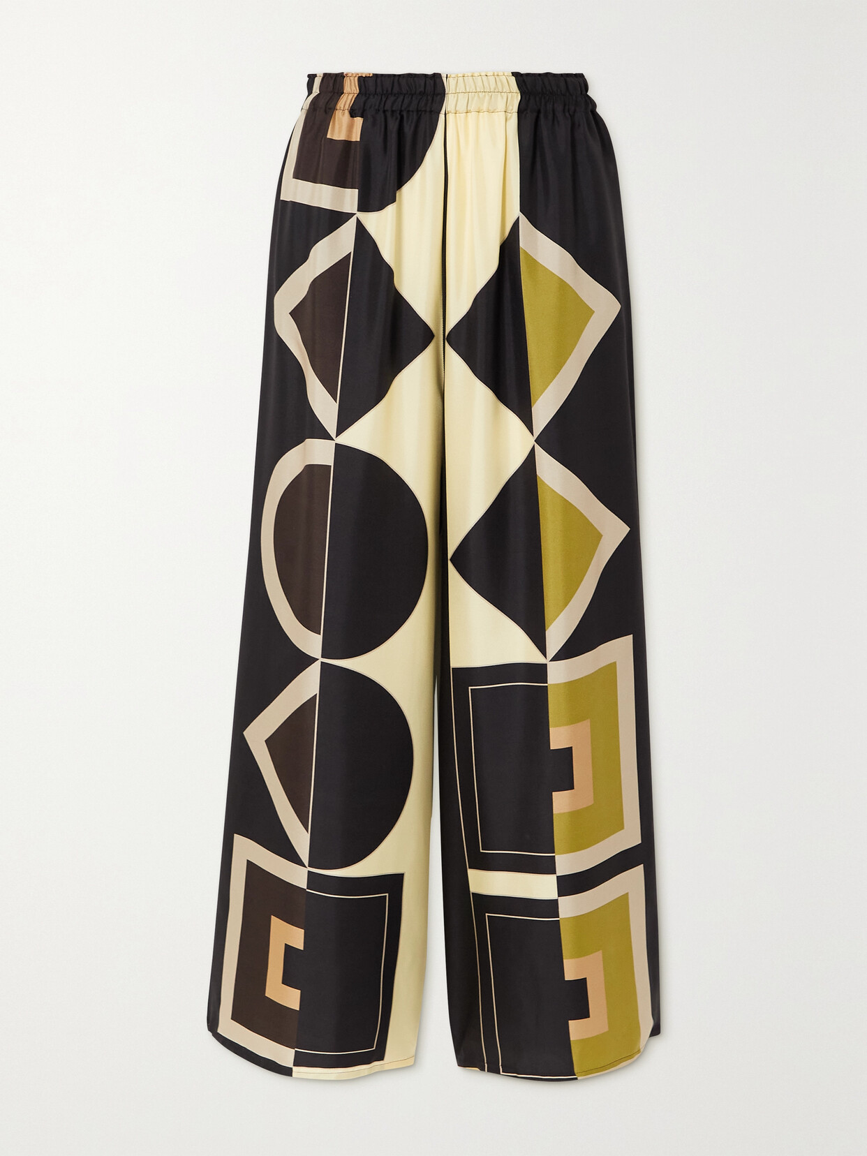 Louisa Parris The Lisbon Printed Silk-twill Wide-leg Pants