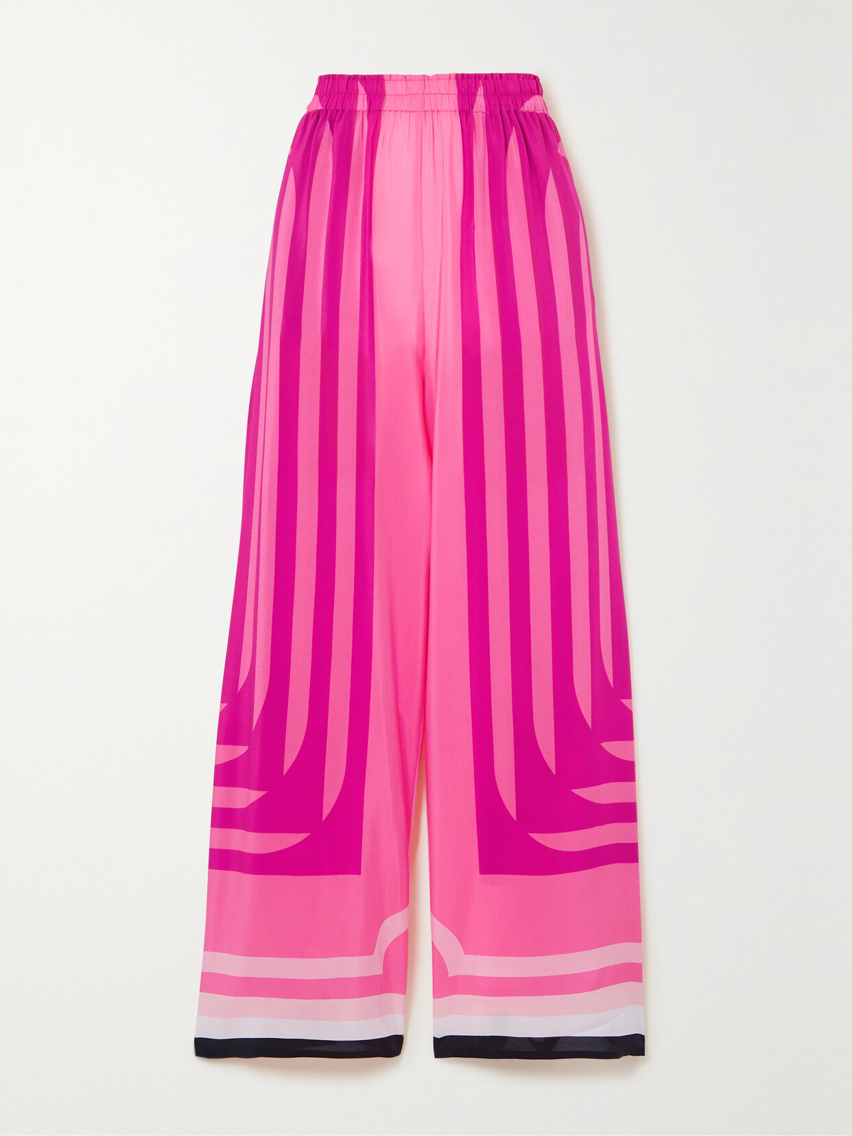 LOUISA PARRIS THE LISBON PRINTED SILK CREPE DE CHINE WIDE-LEG PANTS 