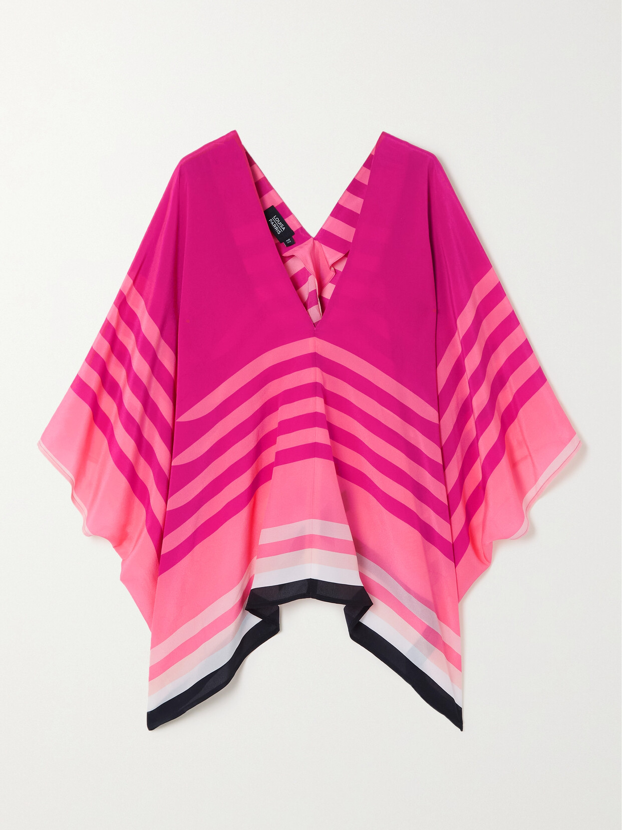 Louisa Parris The Majorca Printed Silk Crepe De Chine Top